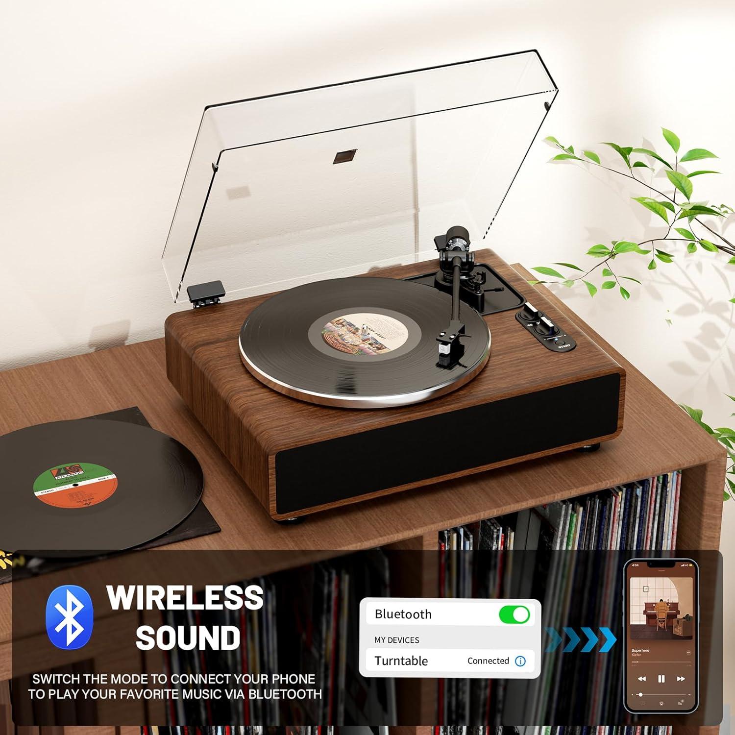 Tocadiscos Bluetooth DIGITNOW con Altavoces Integrados 7.66kg