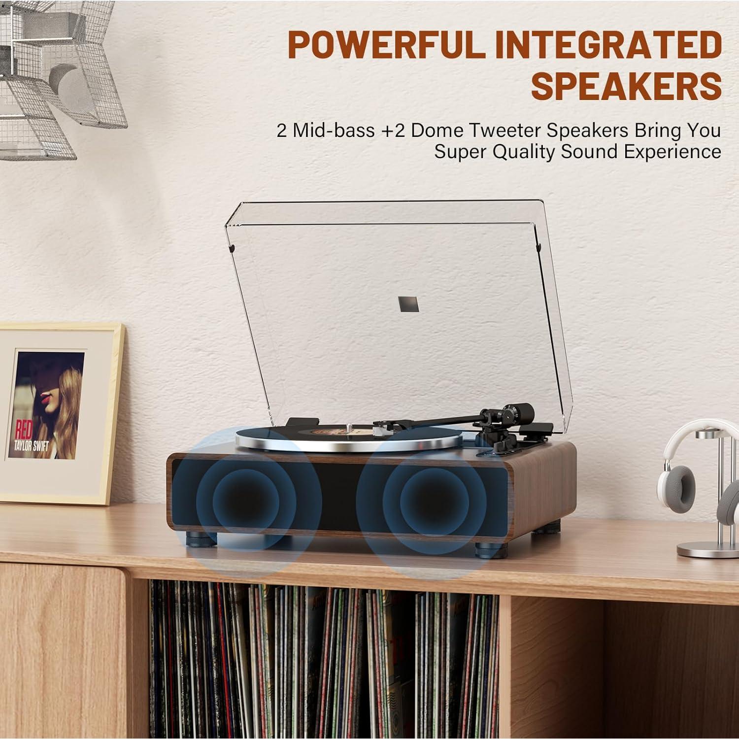 Tocadiscos Bluetooth DIGITNOW con Altavoces Integrados 7.66kg