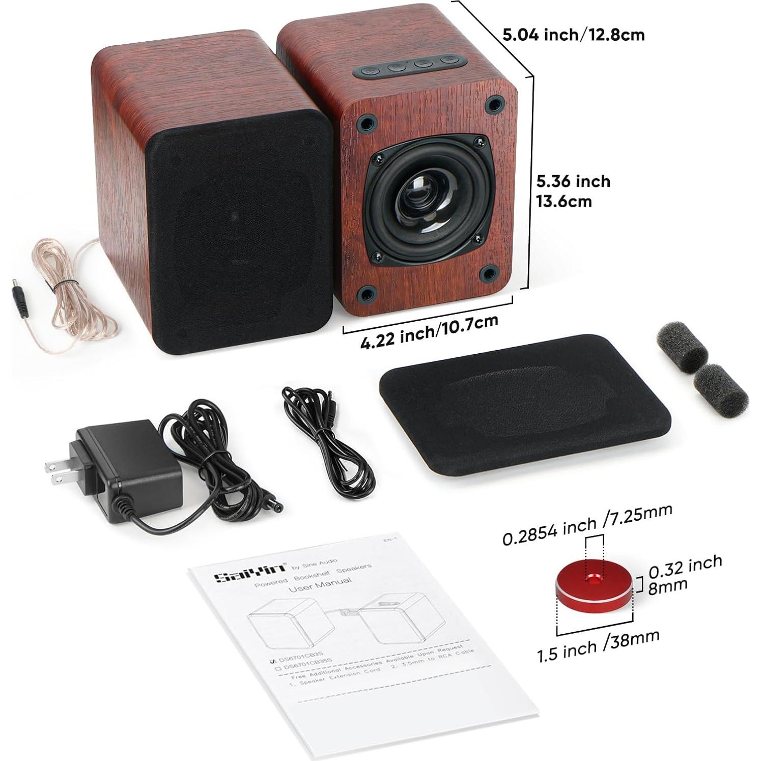 Altavoces Bluetooth Saiyin para Tocadiscos con Adaptador 45 RPM