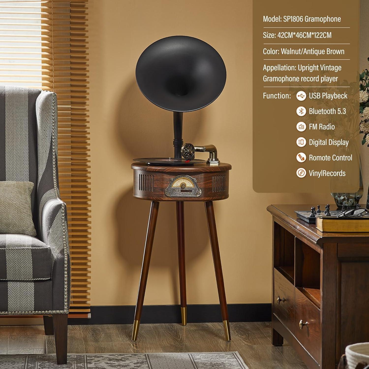 Reproductor de Discos de Vinilo HZLSBL Italiano Bluetooth USB FM