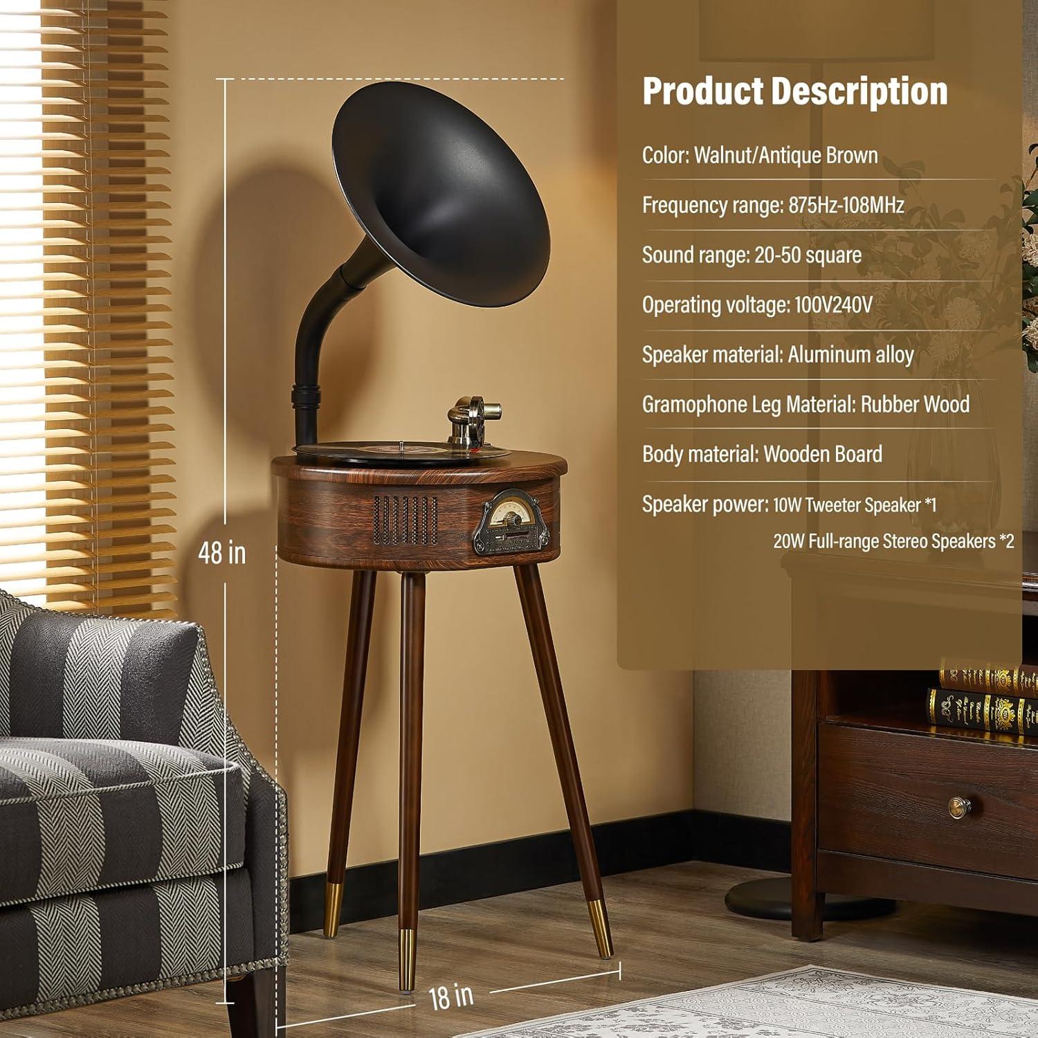 Reproductor de Discos de Vinilo HZLSBL Italiano Bluetooth USB FM