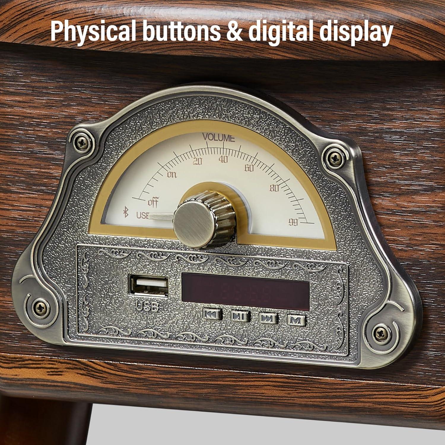 Reproductor de Discos de Vinilo HZLSBL Italiano Bluetooth USB FM