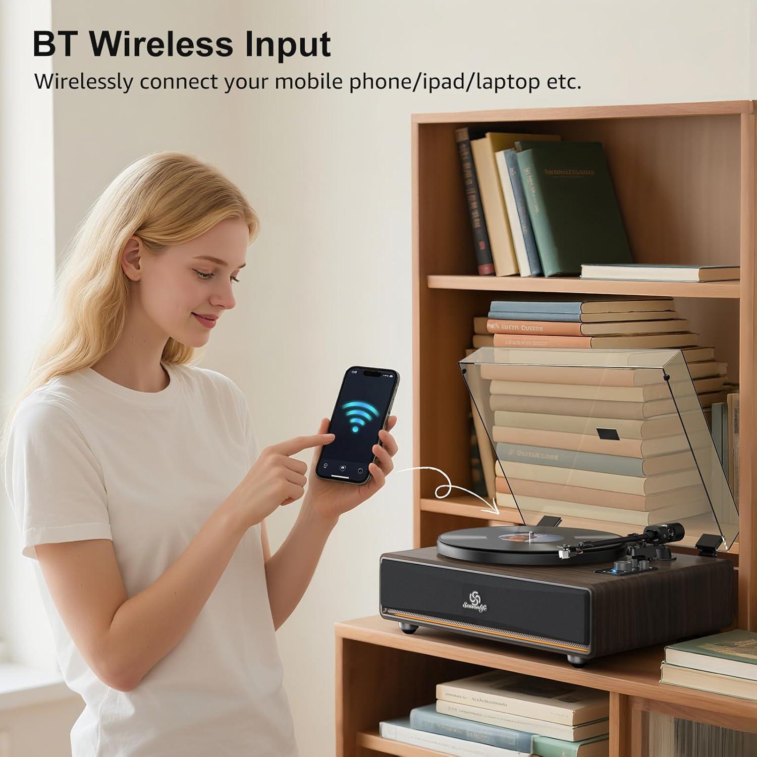 Reproductor de Vinilo HiFi Seasonlife con Altavoces Integrados