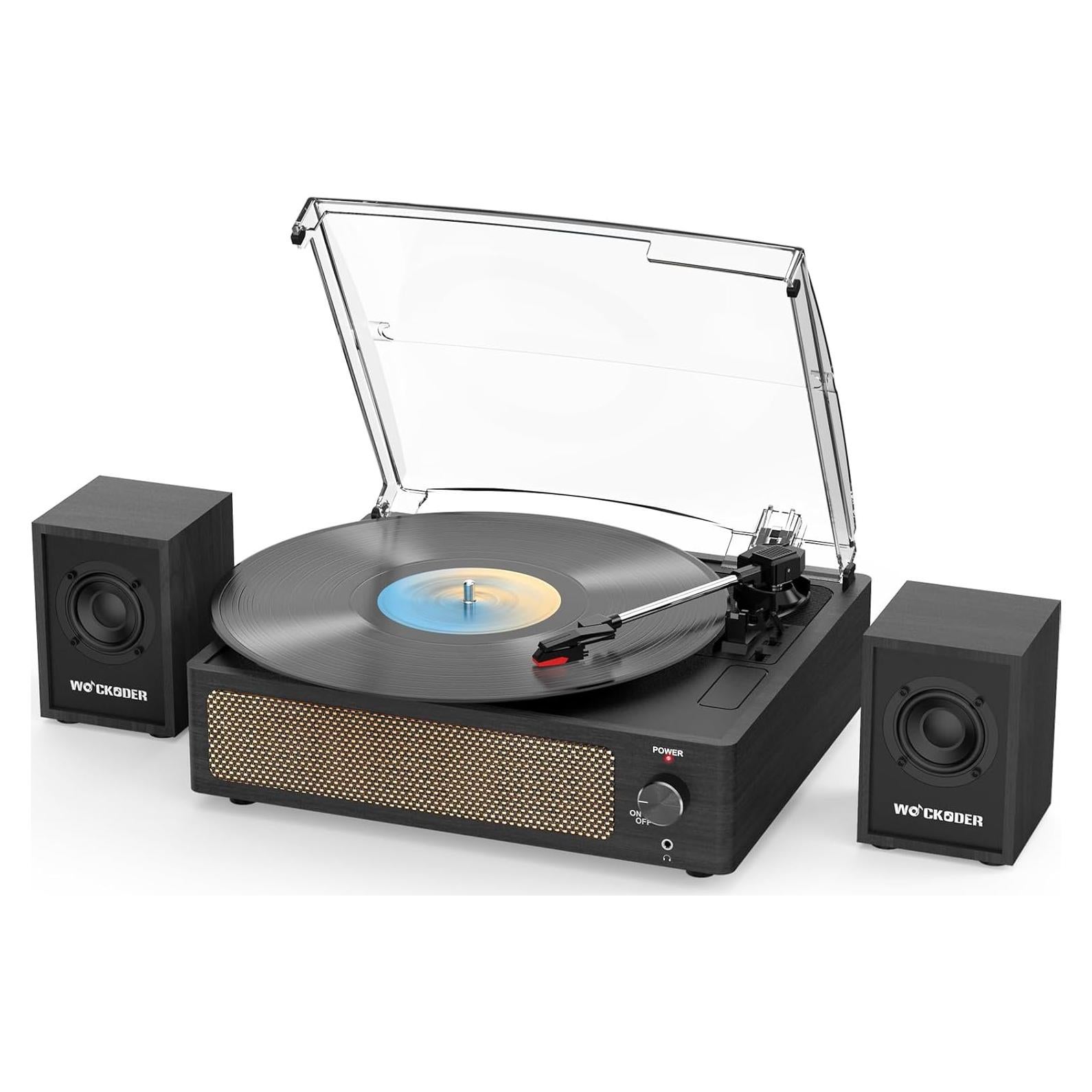 Reproductor de Vinilo WOCKODER R622 con Altavoces Externos