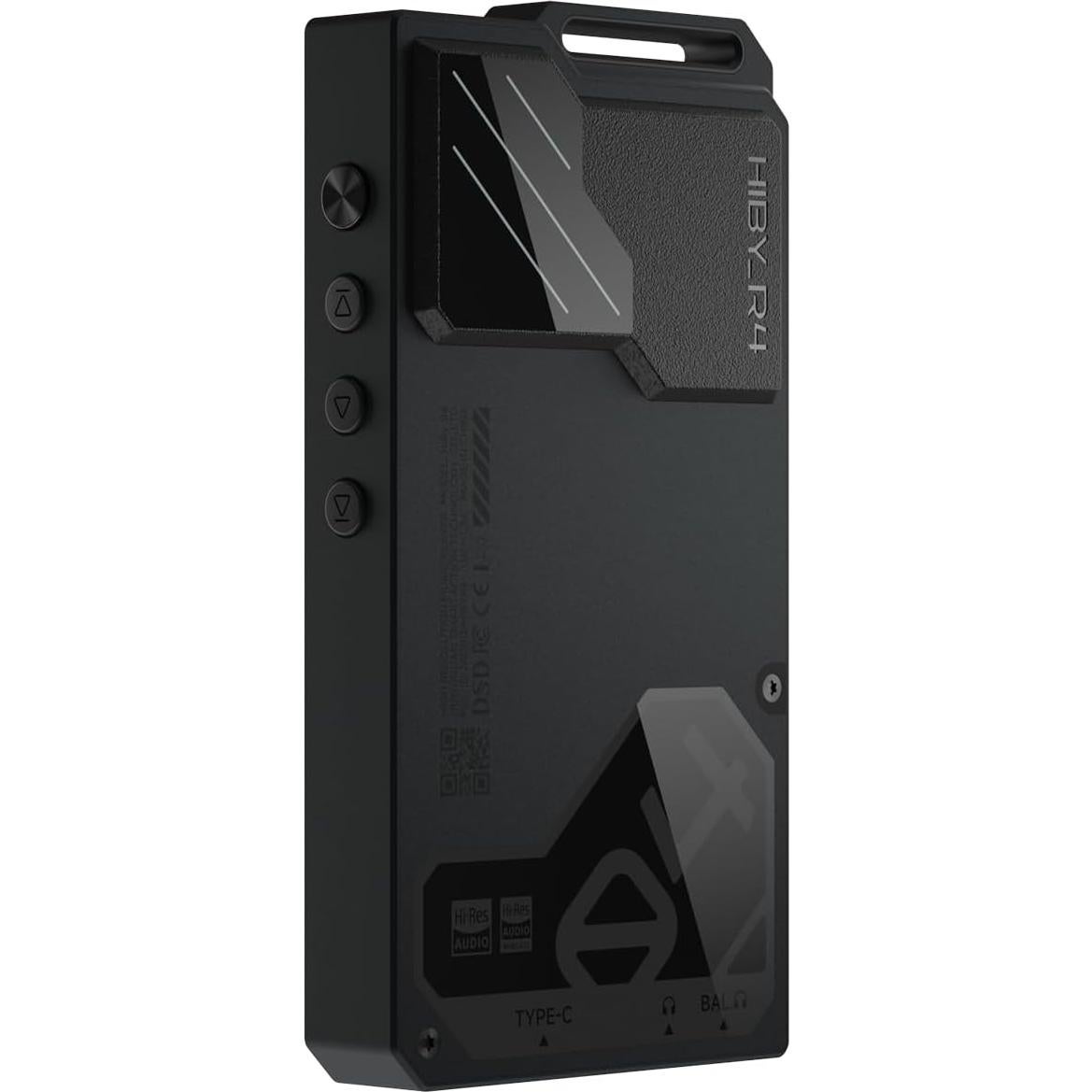 HiBy R4 Next-Gen Digital Audio Player with Spotify, Bluetooth, Wi-Fi, and Android 12 OS | 4-Way HiFi DAP with 3.5mm & 4.4mm Balanced Outputs | 32GB Internal + Expandable Memory up to 2TB (Black)