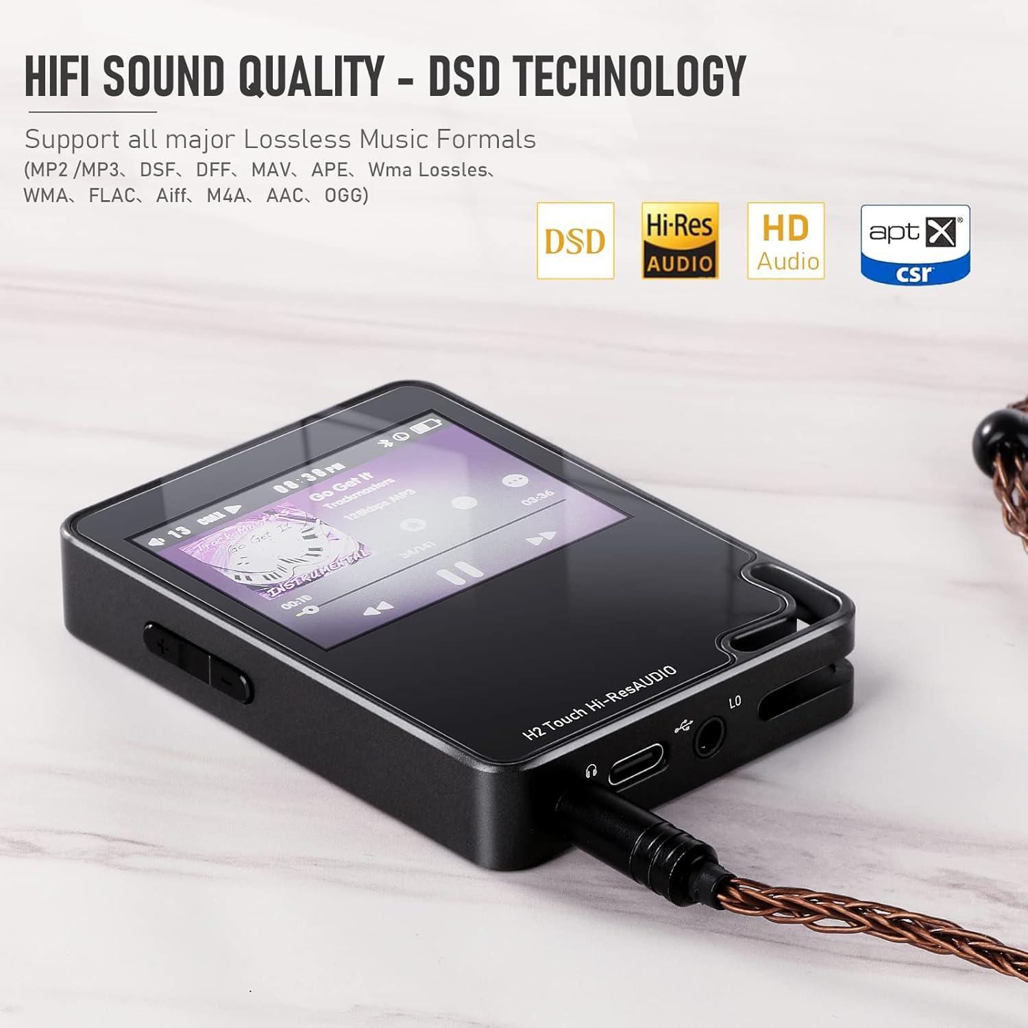 Reproductor MP3 Bluetooth H2 Touch 32GB Alta Resolución