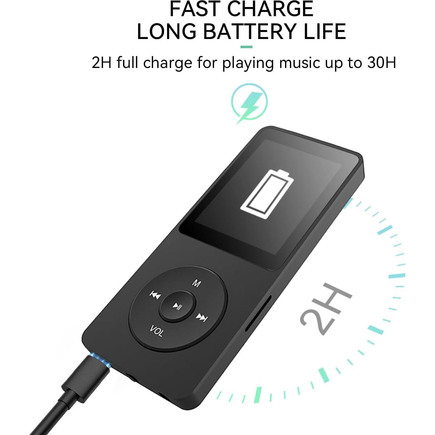 Reproductor MP3 AGPTEK A02 Bluetooth 5.3 32GB Pantalla 1.8"