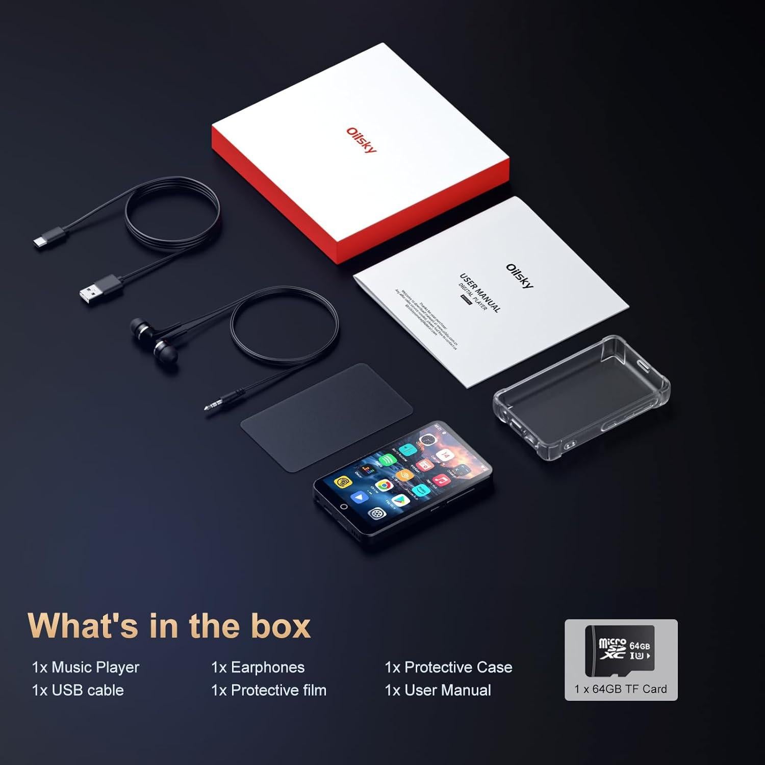 Reproductor MP3 Oilsky M303 Pro 80GB Bluetooth WiFi Pantalla 10.16cm