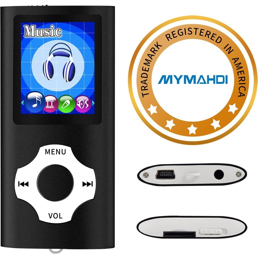 Reproductor MP3 MYMAHDI M230 Negro 64GB Soporte MP4 y FM