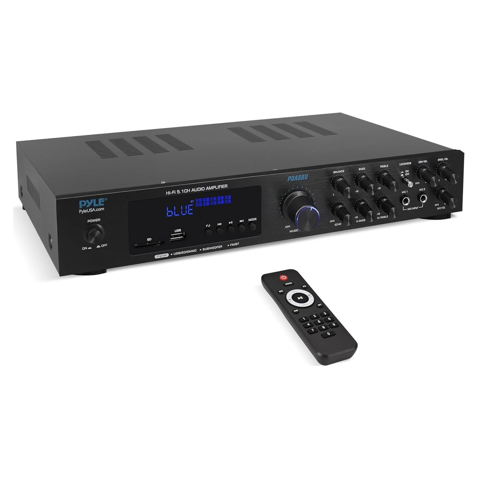 Amplificador de Audio Pyle PDA8BU 5 Canales Bluetooth 35W