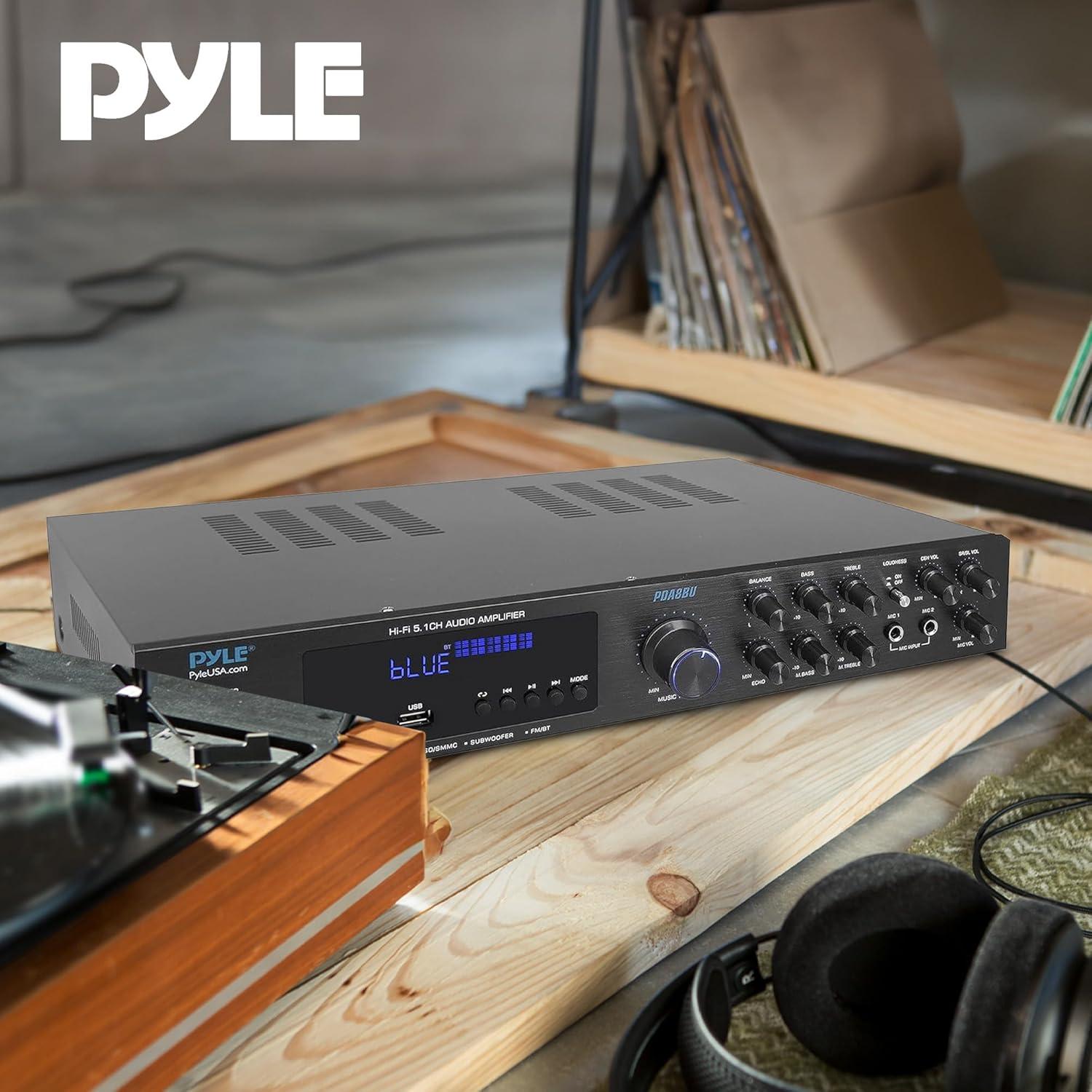 Amplificador de Audio Pyle PDA8BU 5 Canales Bluetooth 35W