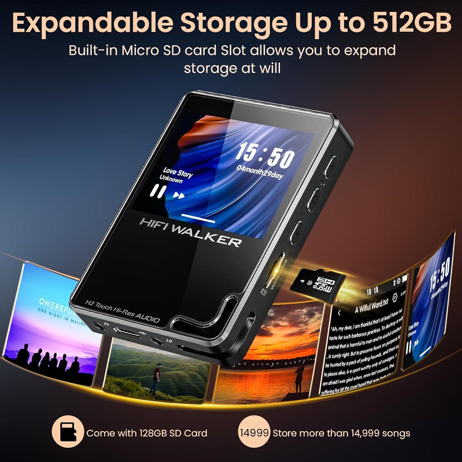 Reproductor de Música Portátil HIFI WALKER H2 Touch 128GB