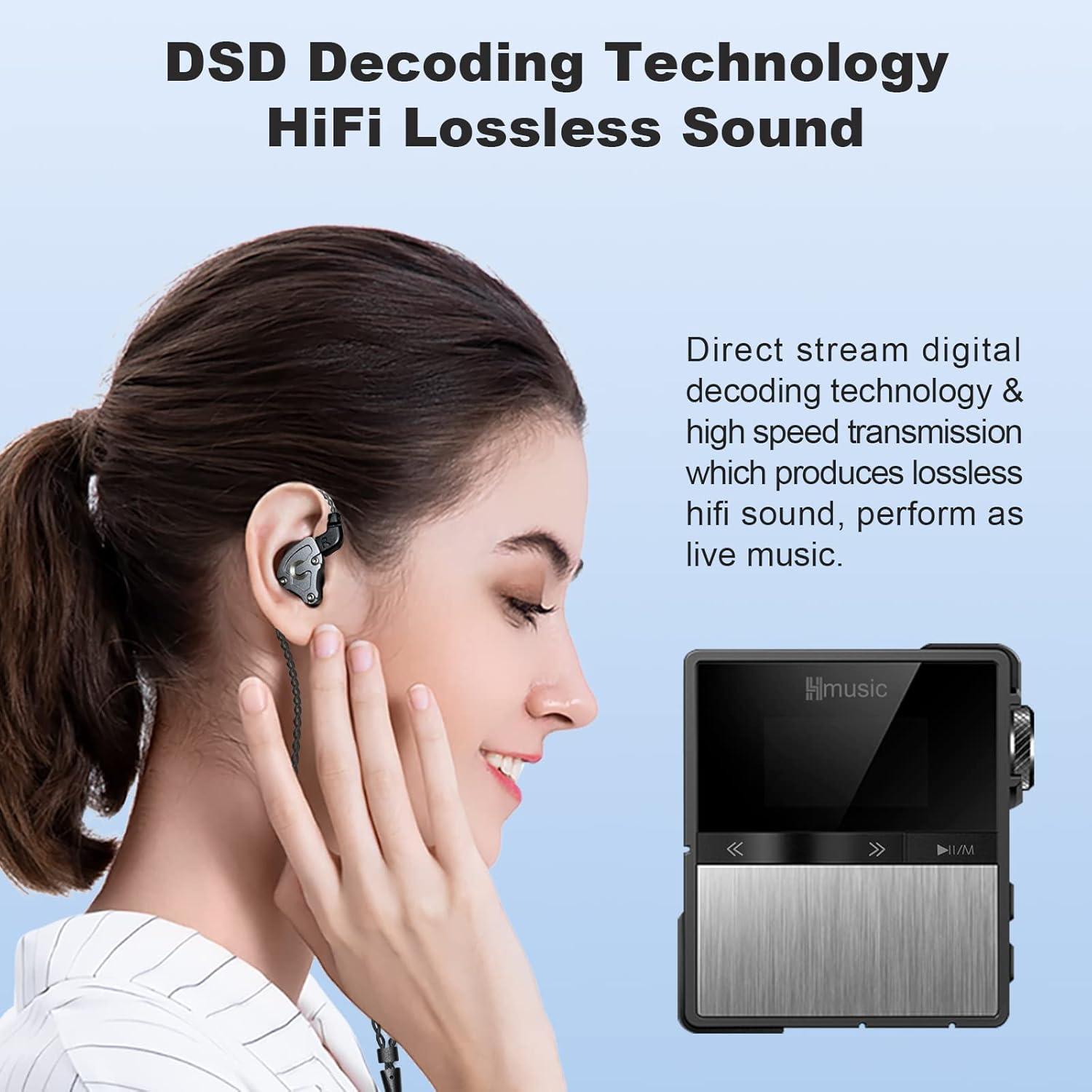 Reproductor MP3 HiFi Hmusic P68 Bluetooth 16GB, 128GB Max