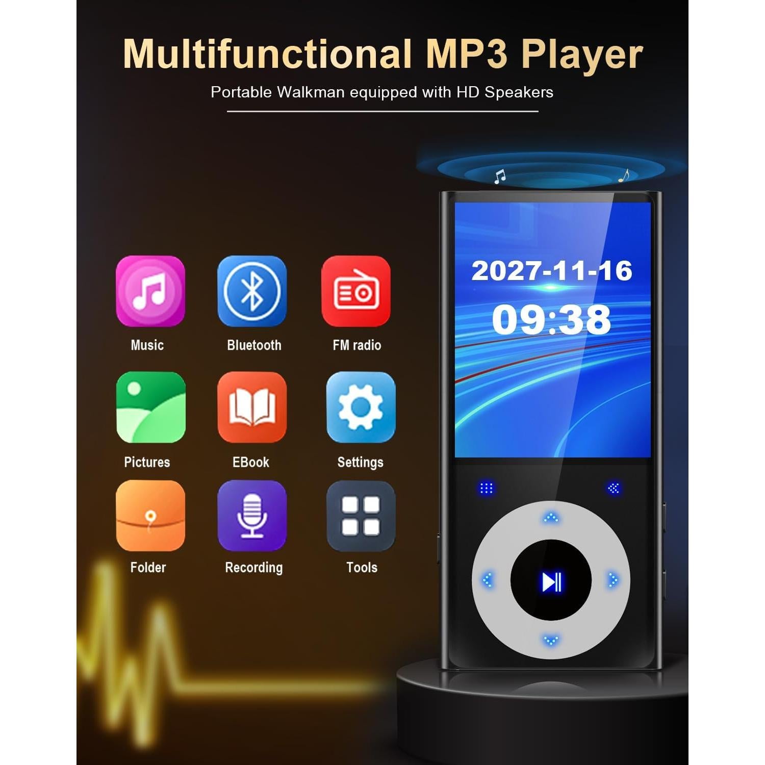 Reproductor MP3 CCHKFEI 64GB Bluetooth 5.3 Pantalla 2.4"