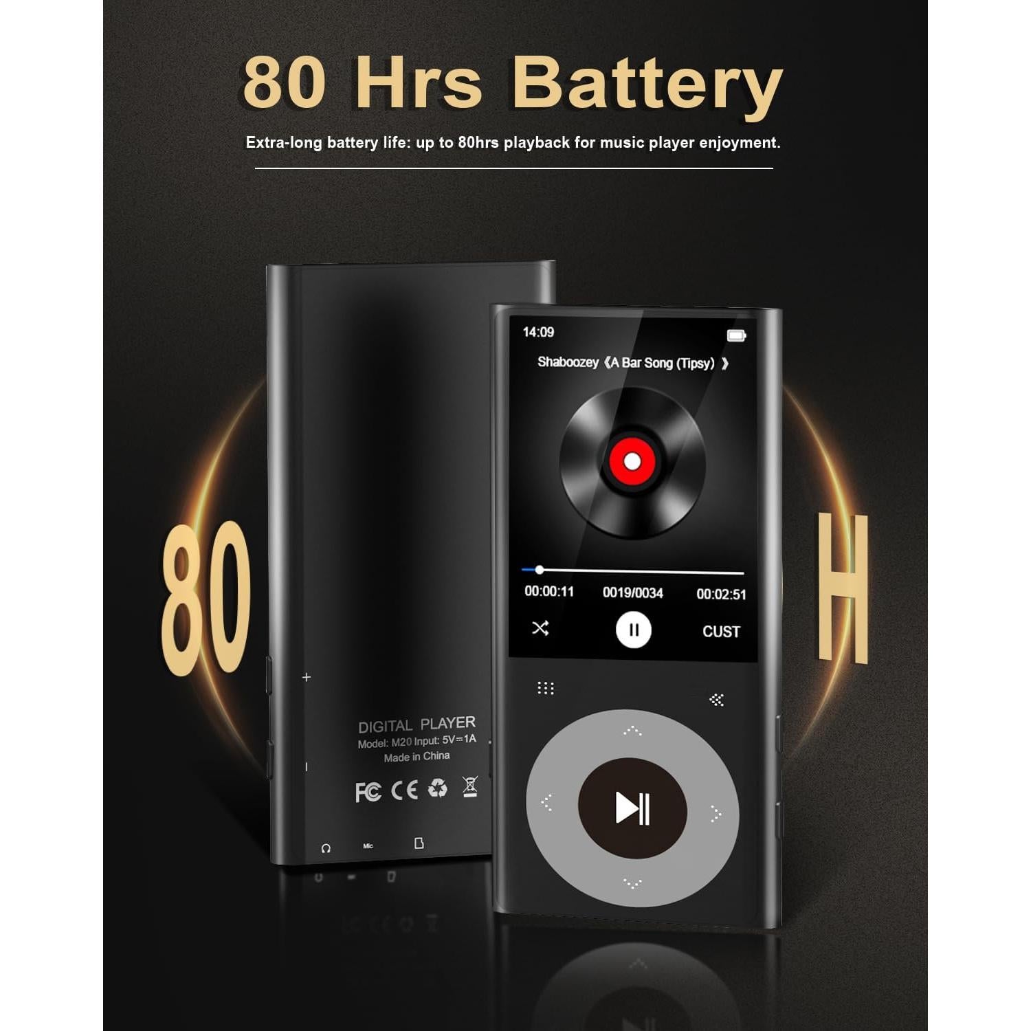 Reproductor MP3 CCHKFEI 64GB Bluetooth 5.3 Pantalla 2.4"