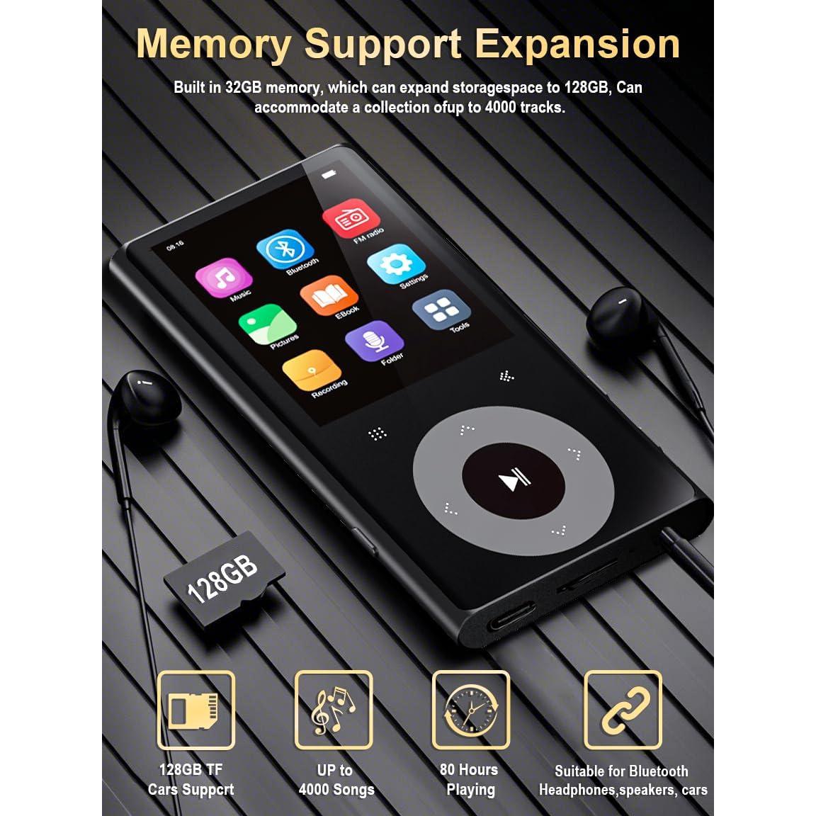 Reproductor MP3 CCHKFEI 64GB Bluetooth 5.3 Pantalla 2.4"