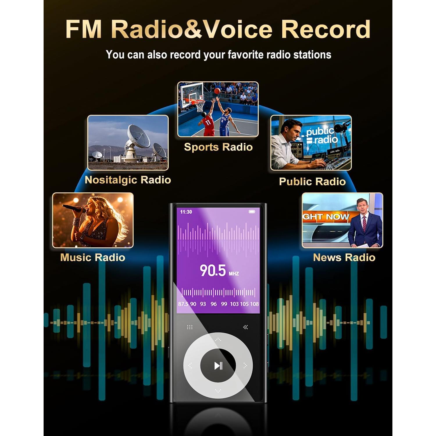 Reproductor MP3 CCHKFEI 64GB Bluetooth 5.3 Pantalla 2.4"