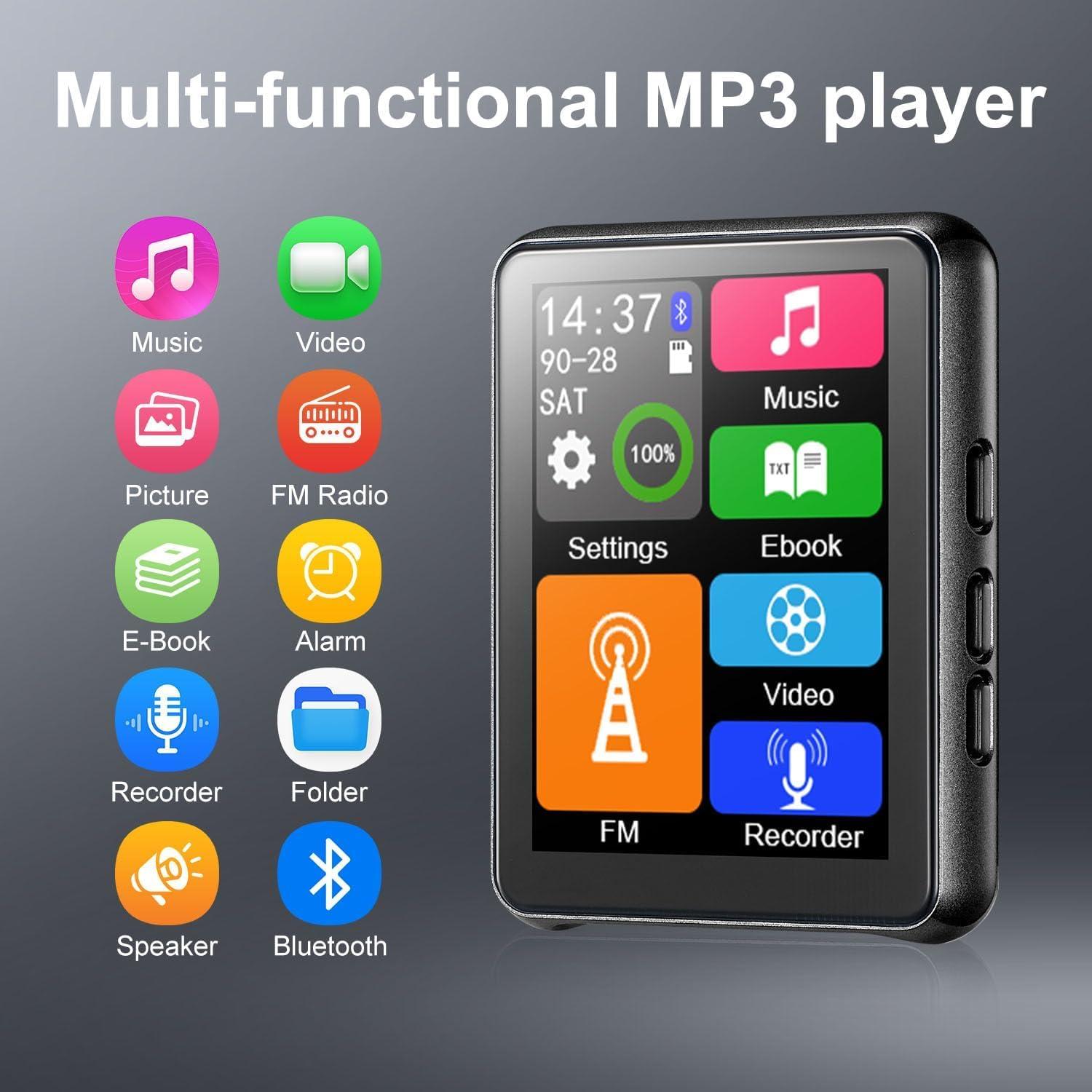 Reproductor MP3 KeenPlus 64GB Bluetooth 5.3 Pantalla Táctil 2.4"