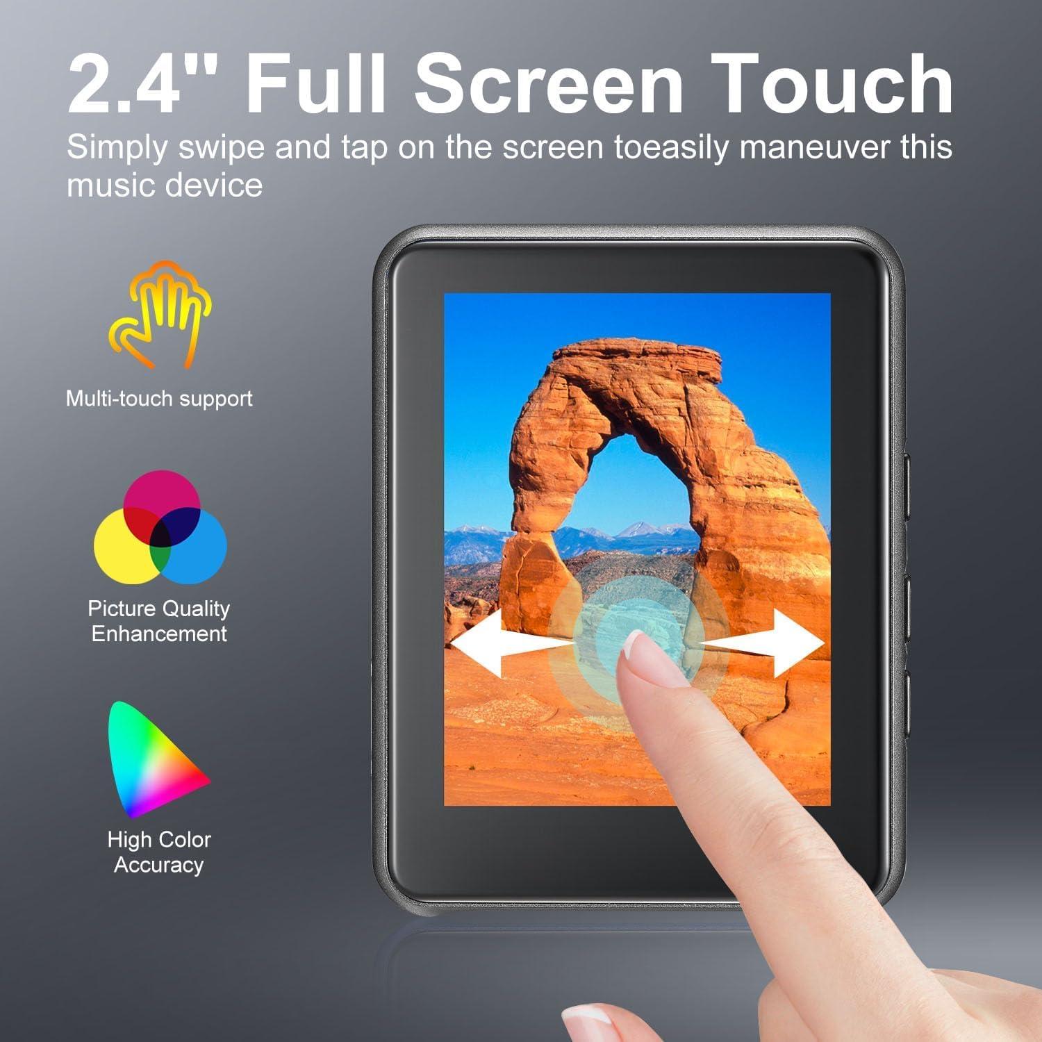 Reproductor MP3 KeenPlus 64GB Bluetooth 5.3 Pantalla Táctil 2.4"