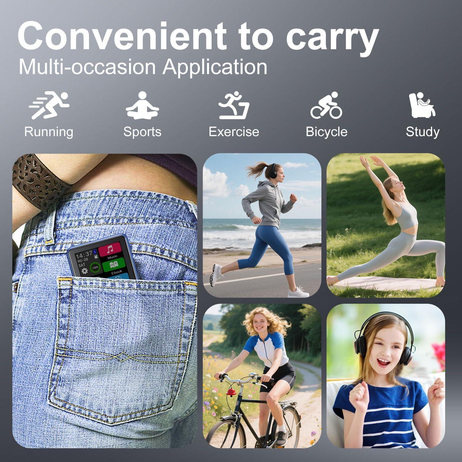 Reproductor MP3 KeenPlus 64GB Bluetooth 5.3 Pantalla Táctil 2.4"