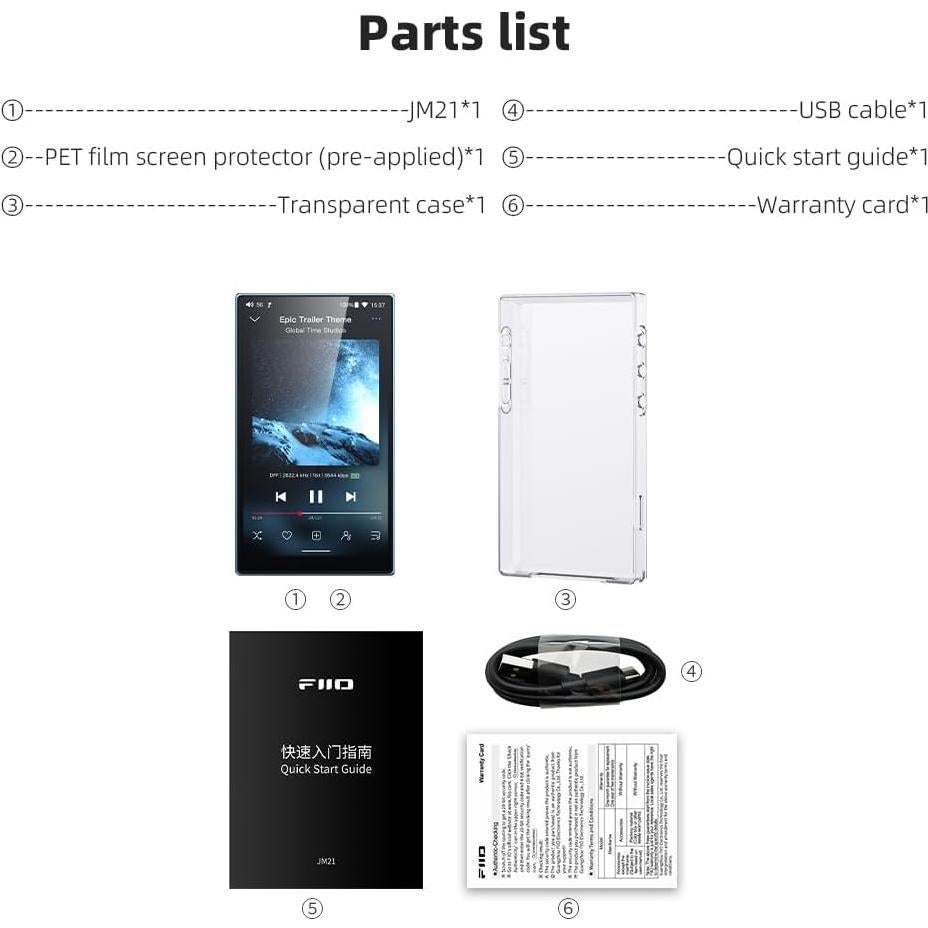 Reproductor MP3 JadeAudio JM21 Hi-Res 160GB Android 13