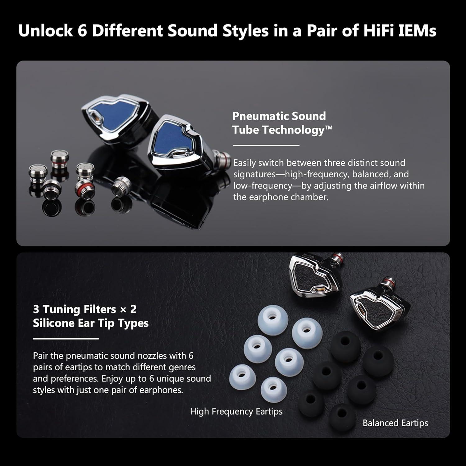 Auriculares In-Ear HIDIZS MS2 PRO 10.2mm Híbridos 3.5mm Azul