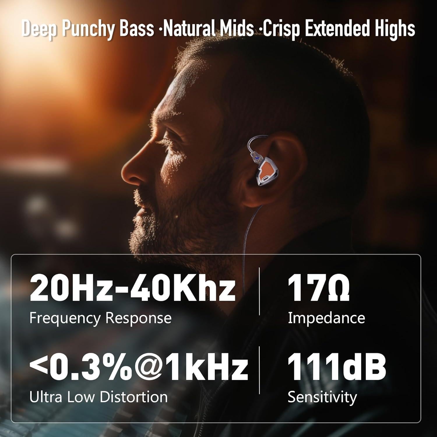 Auriculares In-Ear HIDIZS MS2 PRO 10.2mm Híbridos 3.5mm Azul