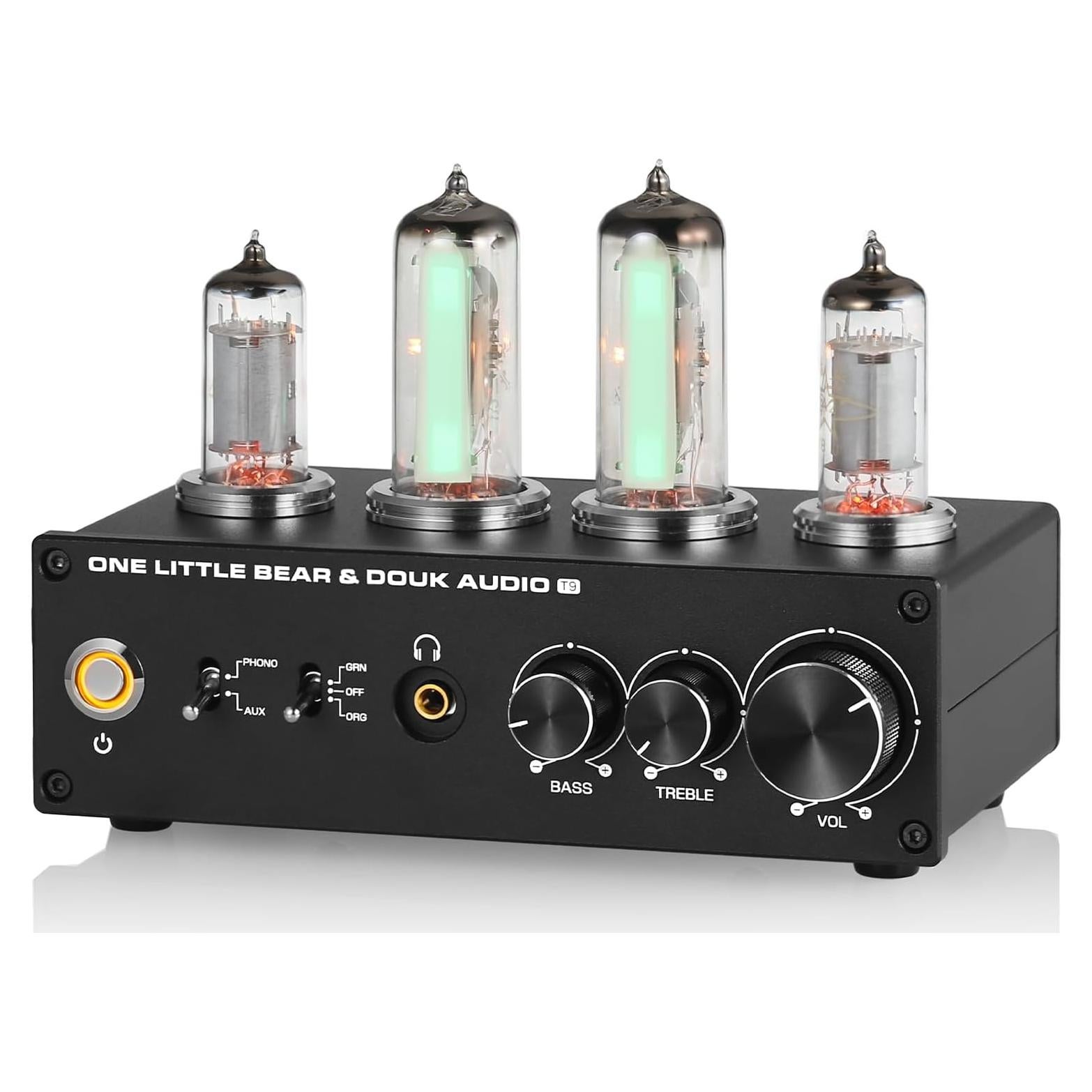 Douk Audio T9 Previo de Fono de Válvula Estéreo con Auriculares