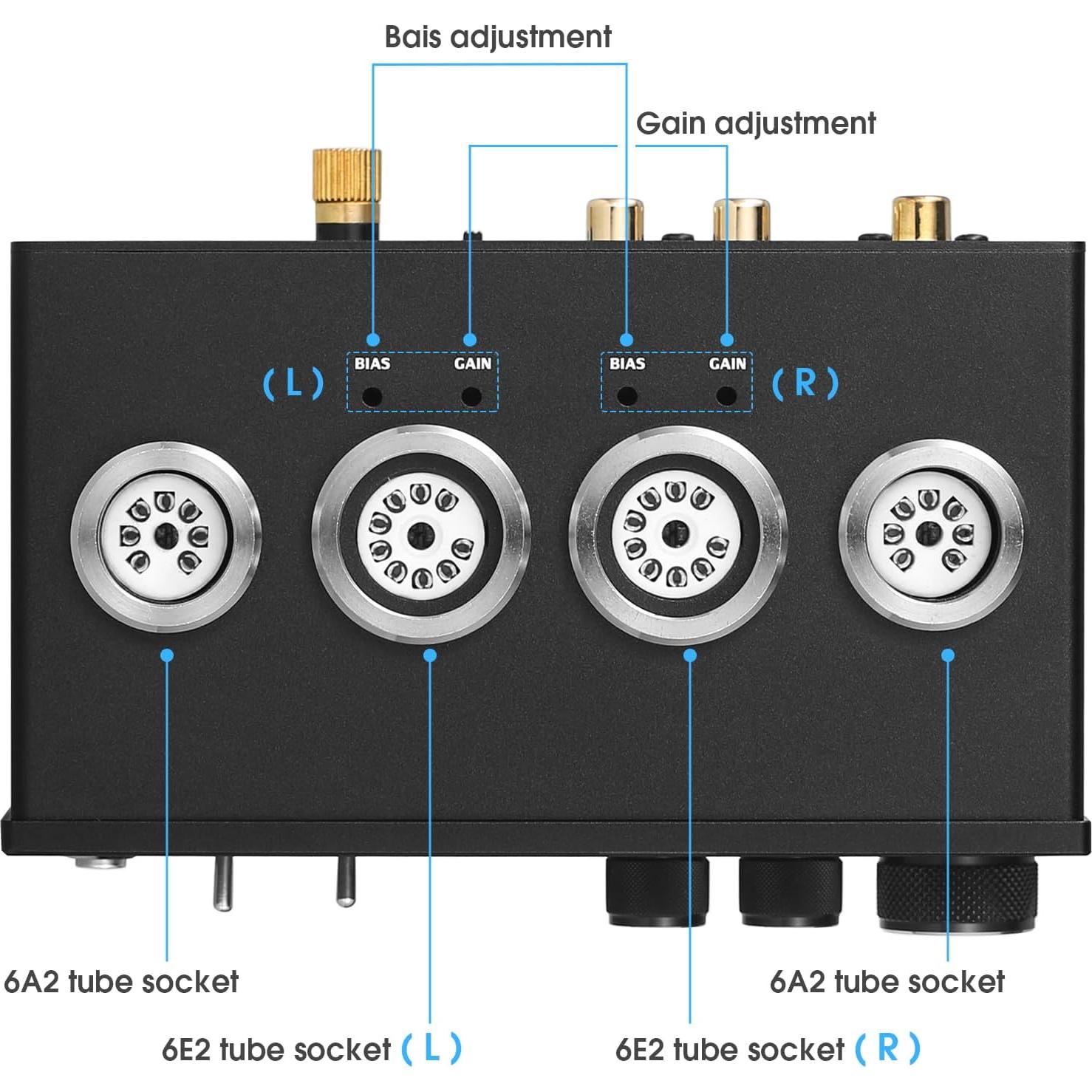 Douk Audio T9 Previo de Fono de Válvula Estéreo con Auriculares