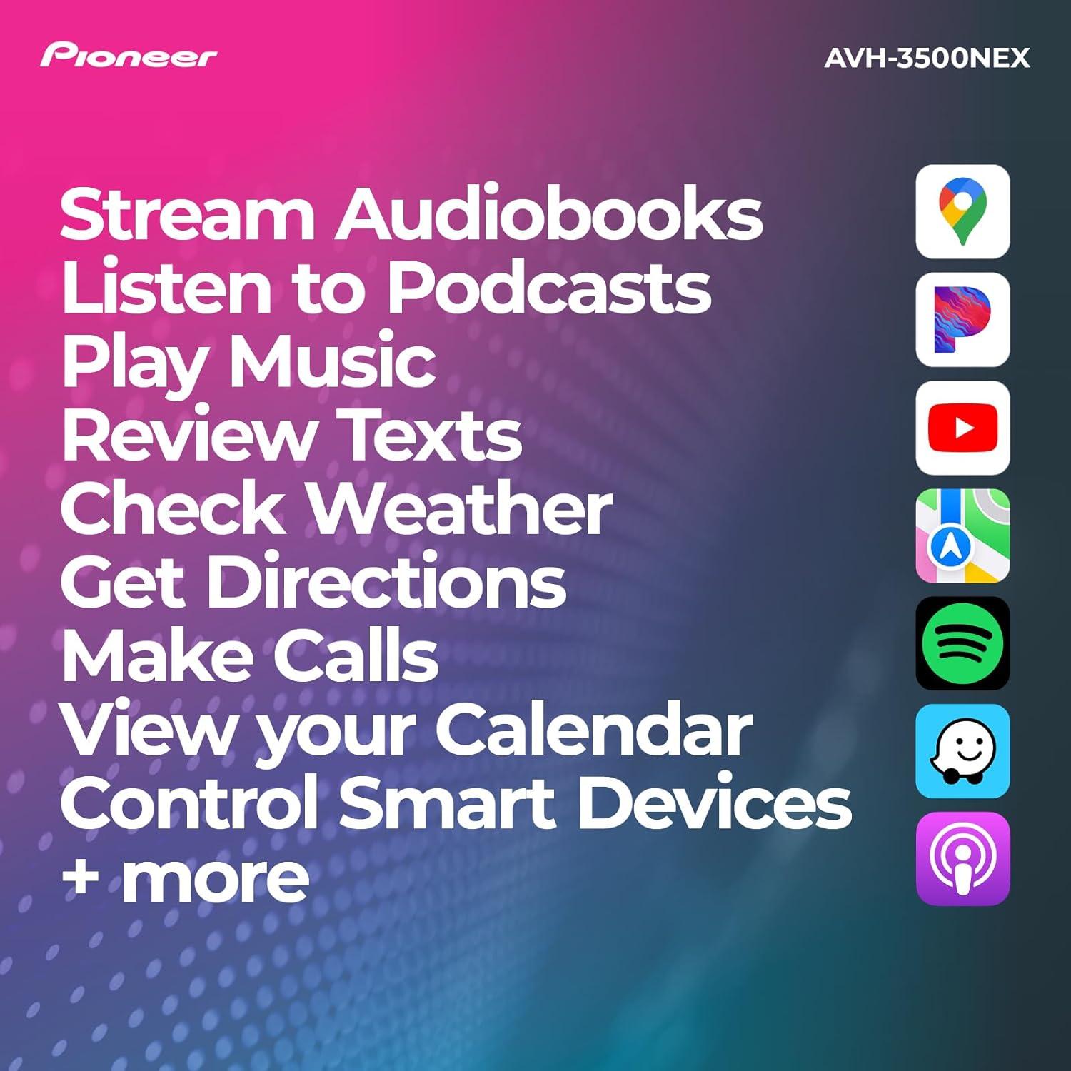 Receptor Pioneer AVH-3500NEX 1-DIN 7" Pantalla Táctil Bluetooth