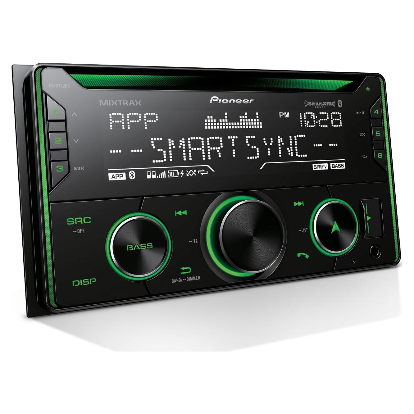 Receptor de CD Pioneer FH-S722BS Doble DIN Bluetooth USB AUX