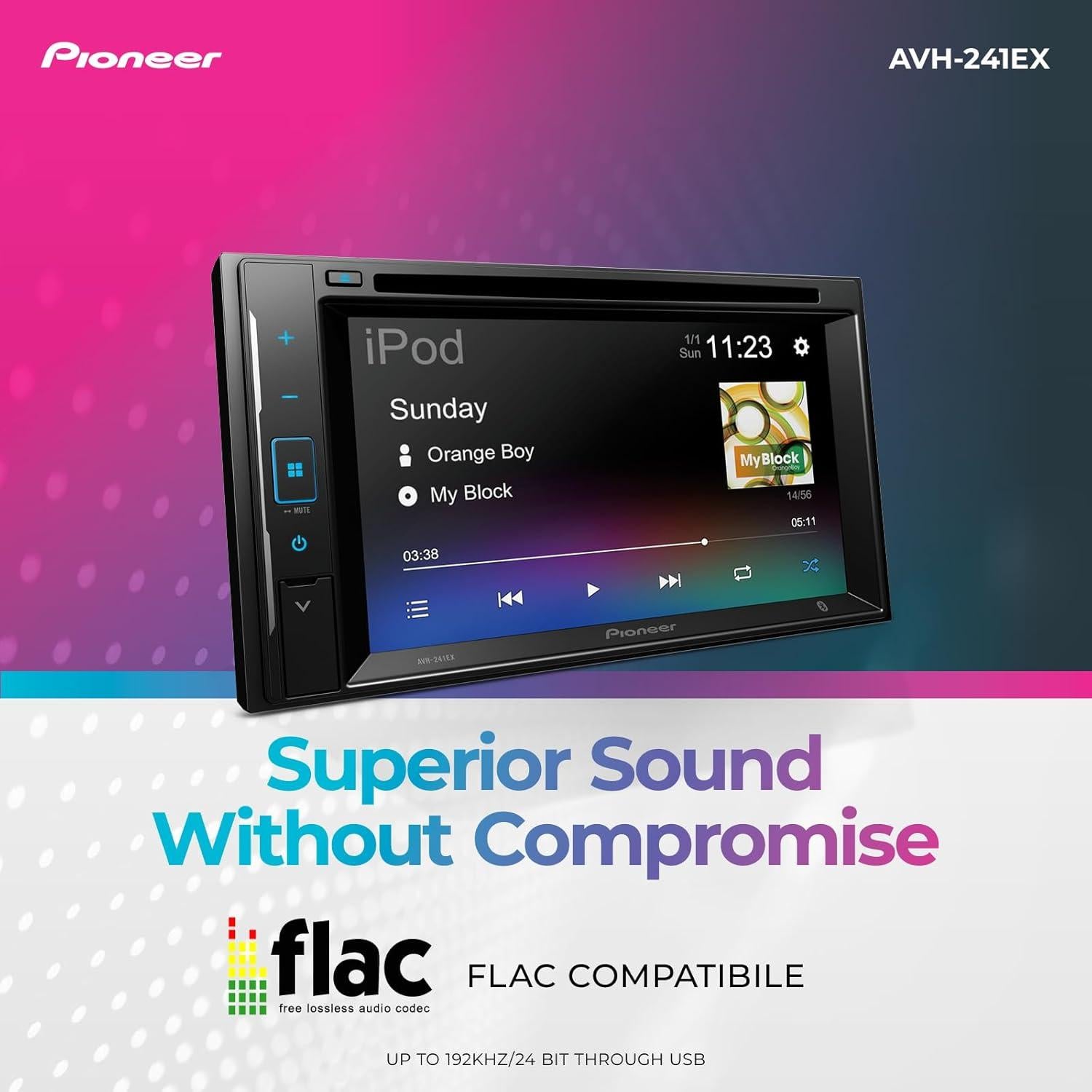 Receptor Multimedia Pioneer AVH-241EX 6.2" Bluetooth USB