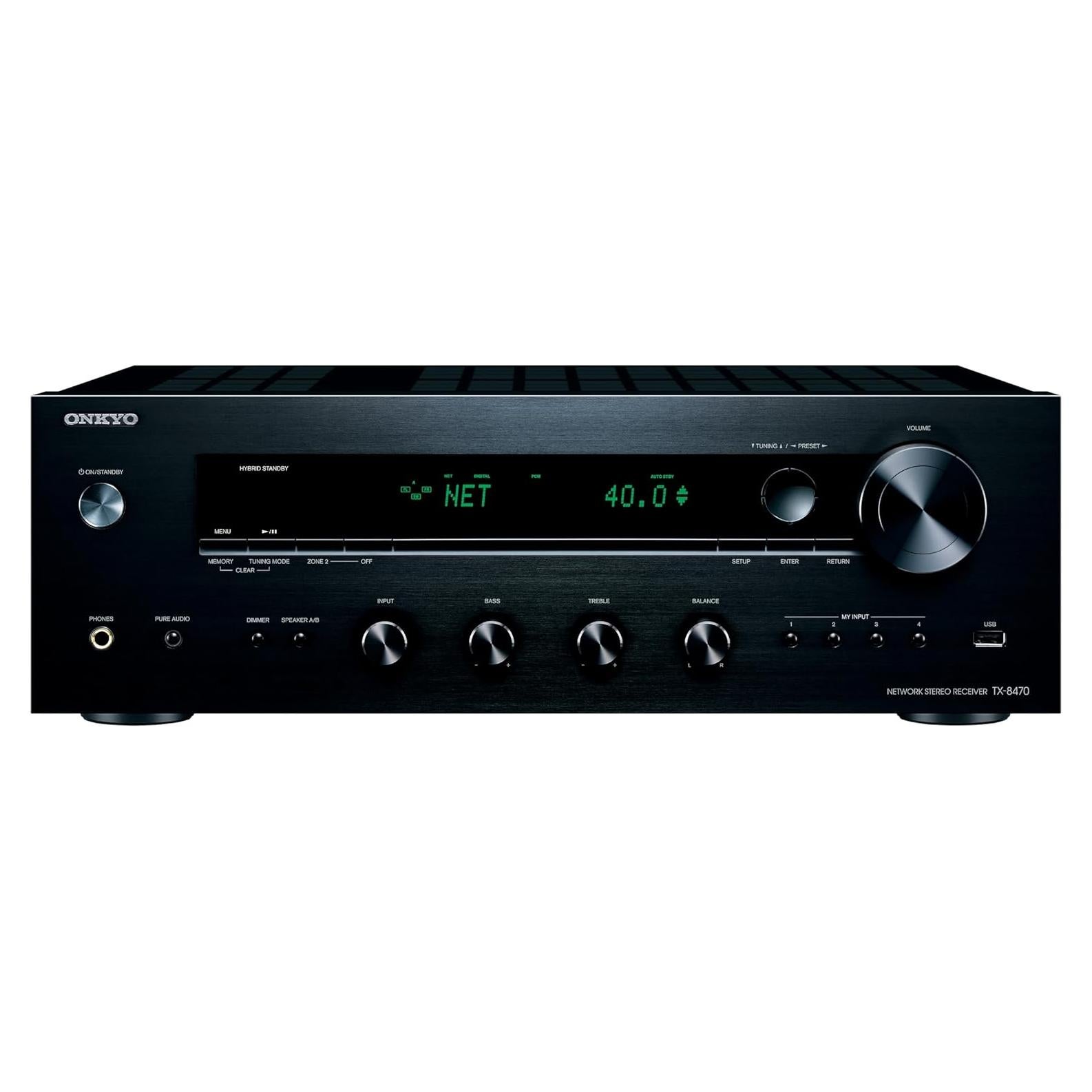 Receptor Estéreo Onkyo TX-8470 2 Canales Wi-Fi Bluetooth Phono
