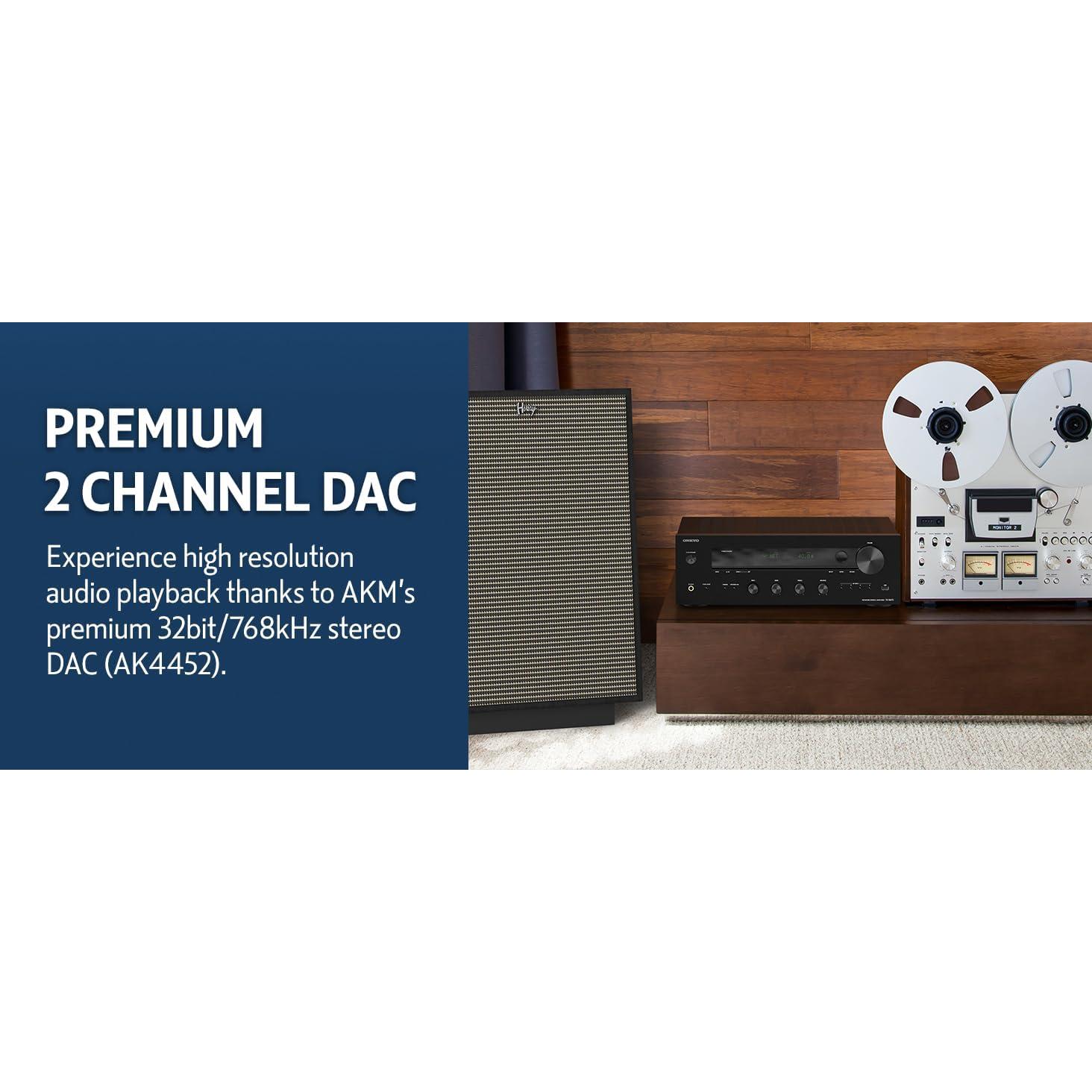 Receptor Estéreo Onkyo TX-8470 2 Canales Wi-Fi Bluetooth Phono