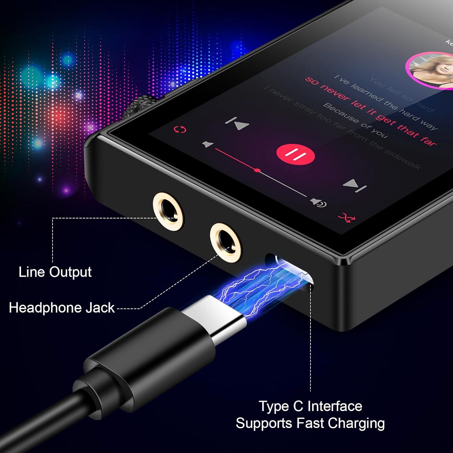 Reproductor MP3 HiFi Foeuyte 96GB Bluetooth 5.3 Portátil