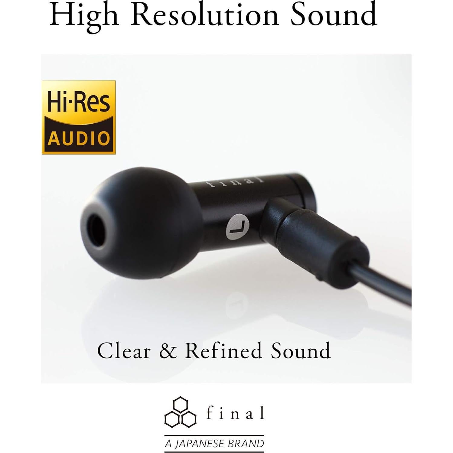 Auriculares In Ear Final E4000 Aislantes 6.4mm Aluminio Negro