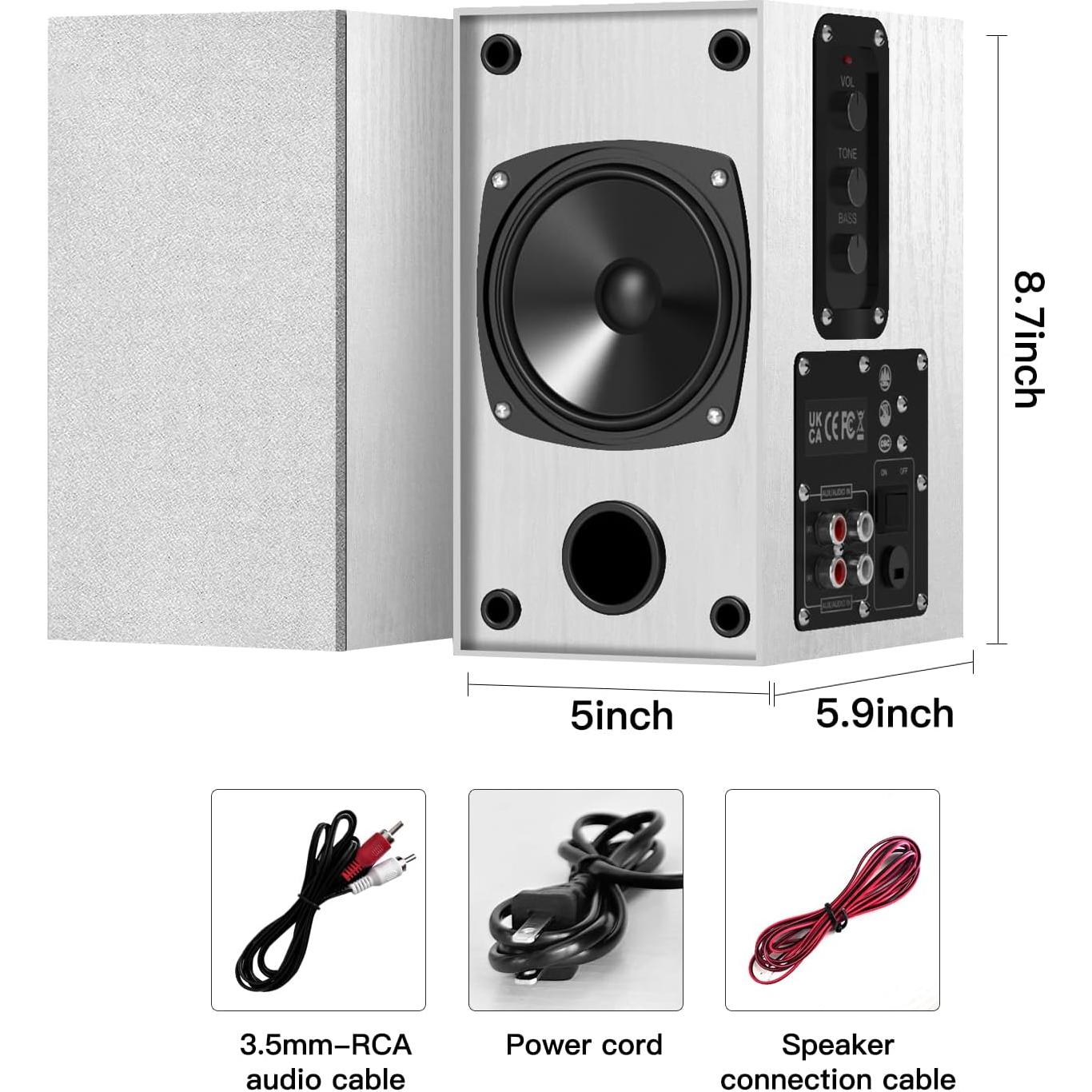 Altavoces de Estantería Elimavi BT-04 30W con Woofer 4" Blanco