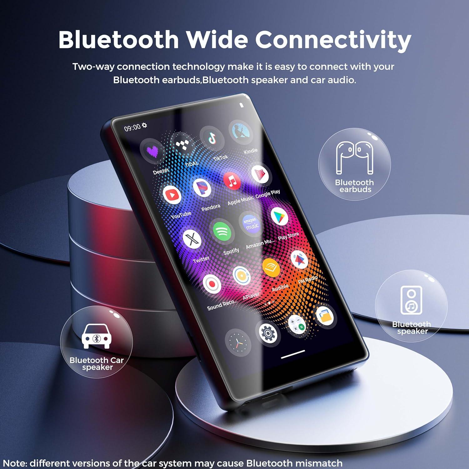 Reproductor MP3 Foeuyte Q3 128GB Bluetooth WiFi Pantalla 5"