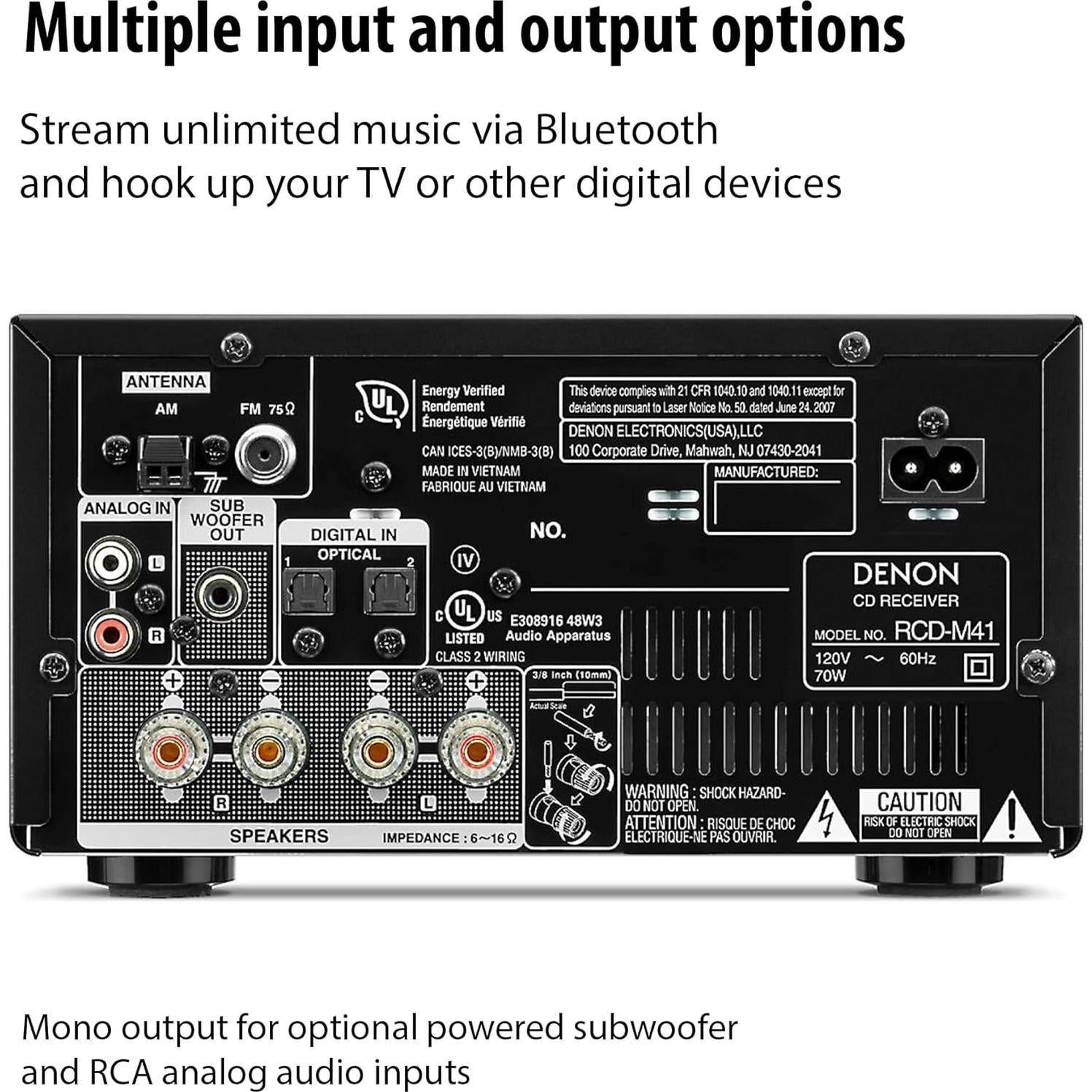 Amplificador Denon D-M41 con Altavoces SC-M41 - Sistema Estéreo HiFi