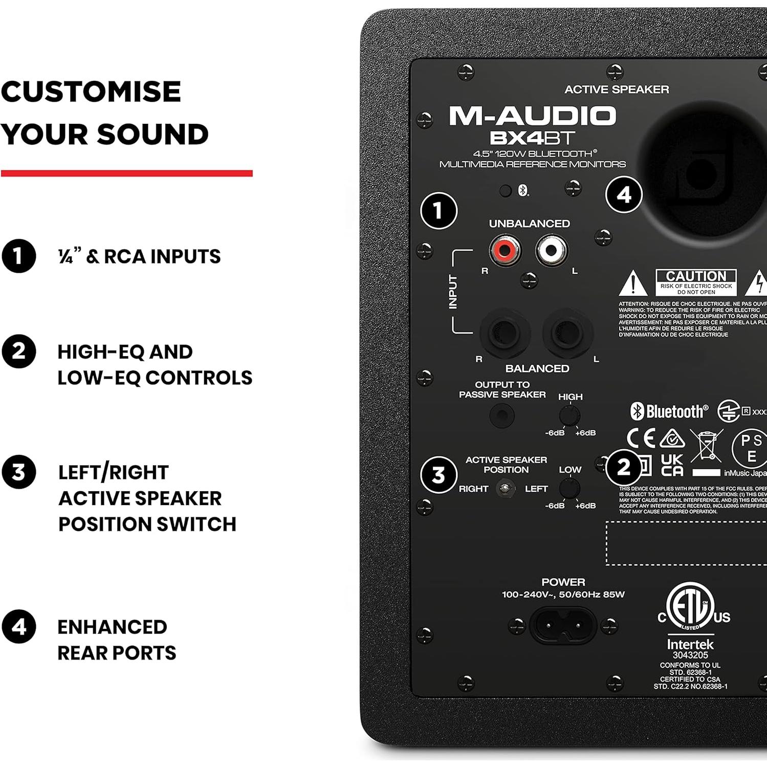 Monitores de Estudio M-Audio BX4BT 120W Bluetooth 4.5"