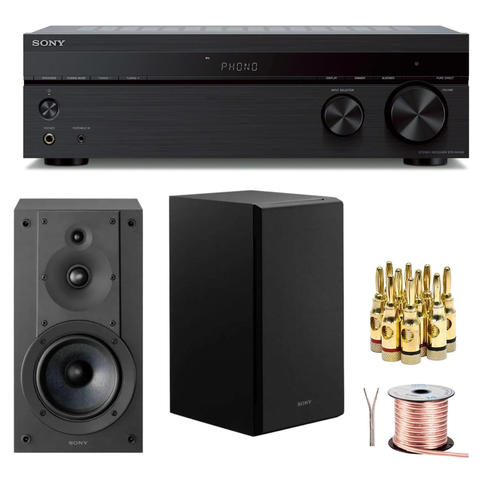 Receptor Estéreo Sony STRDH190 con Bluetooth y Entradas de Phono