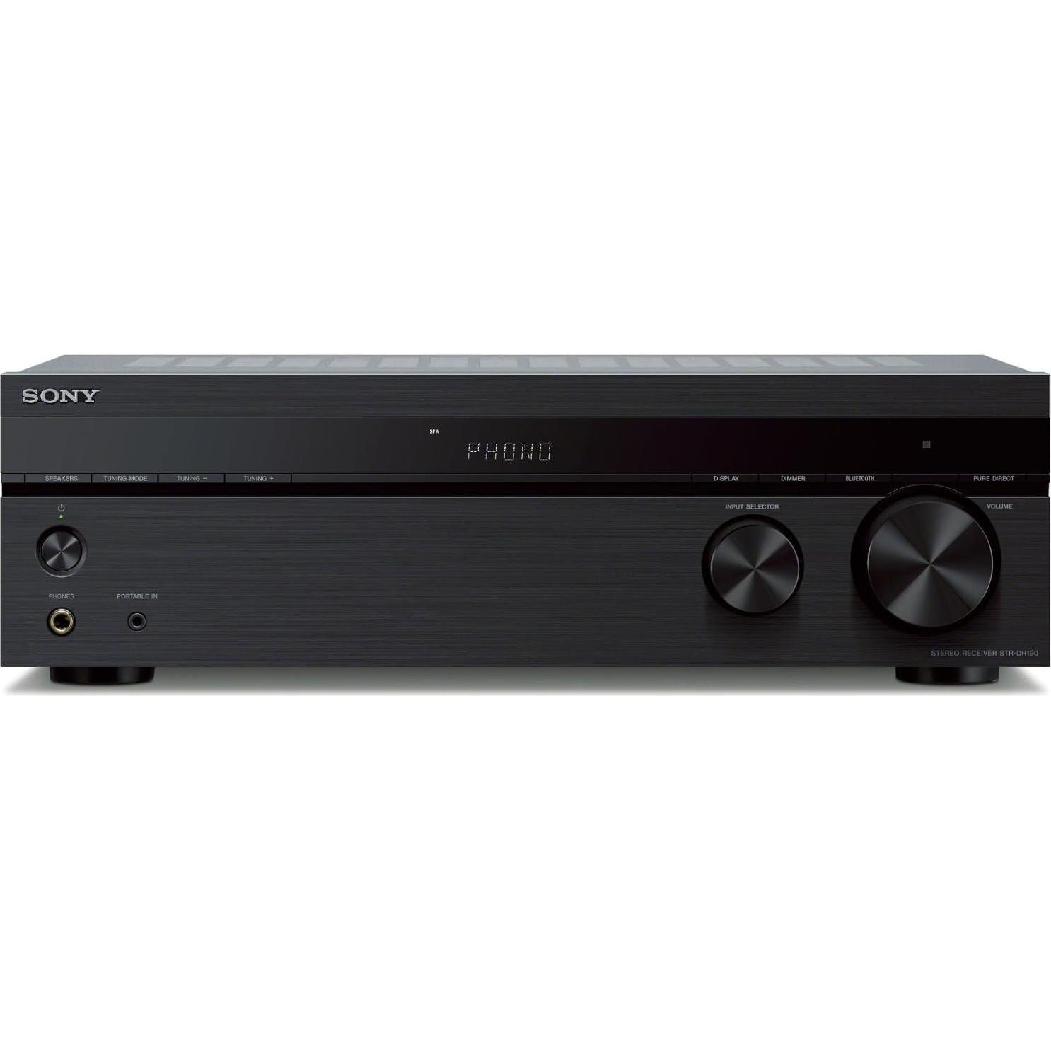 Receptor Estéreo Sony STRDH190 con Bluetooth y Entradas de Phono