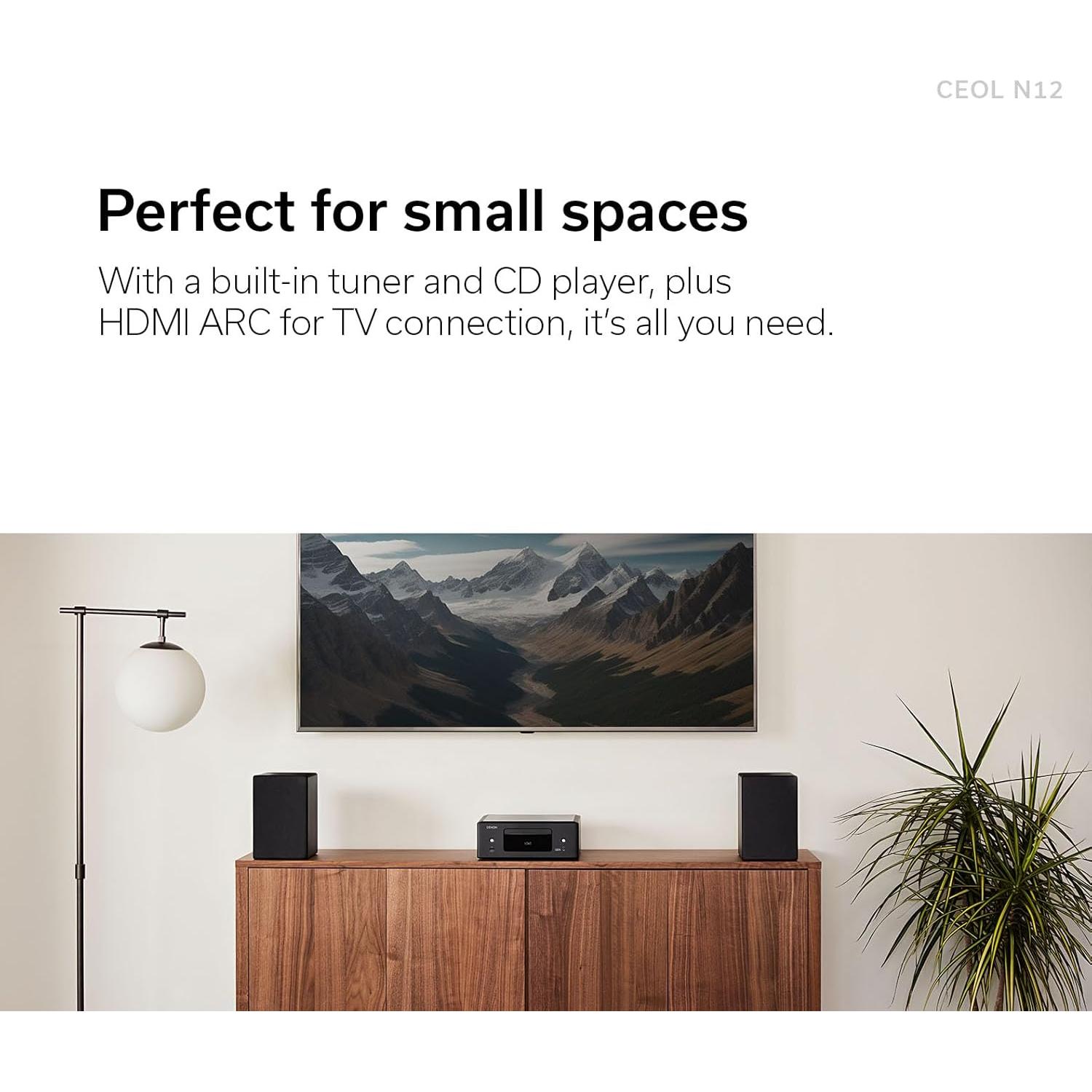 Reproductor de CD Bluetooth Denon RCD-N12 con Wi-Fi y Radio