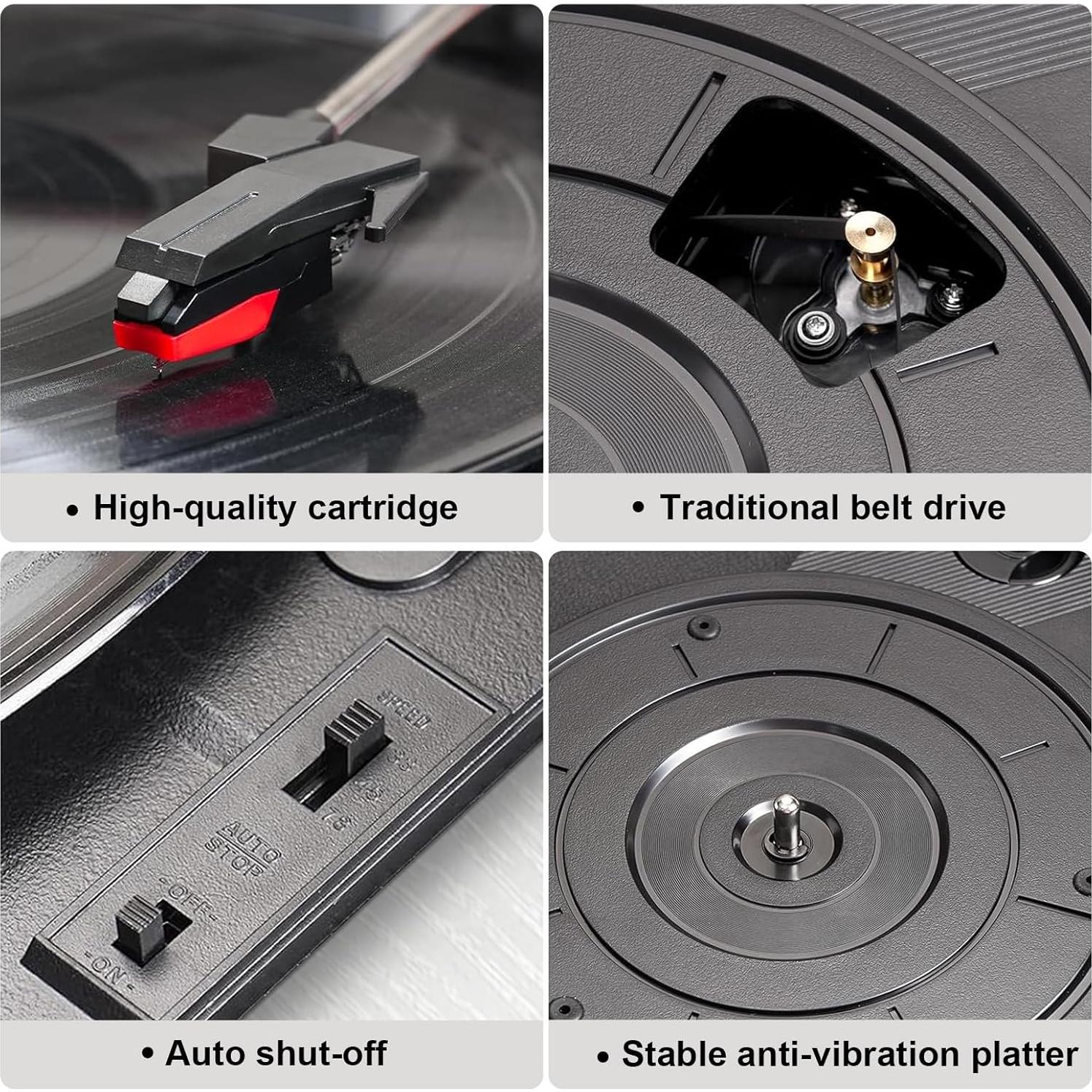 Reproductor de Vinilo TANLANIN TE-2030WT Bluetooth 3 Velocidades