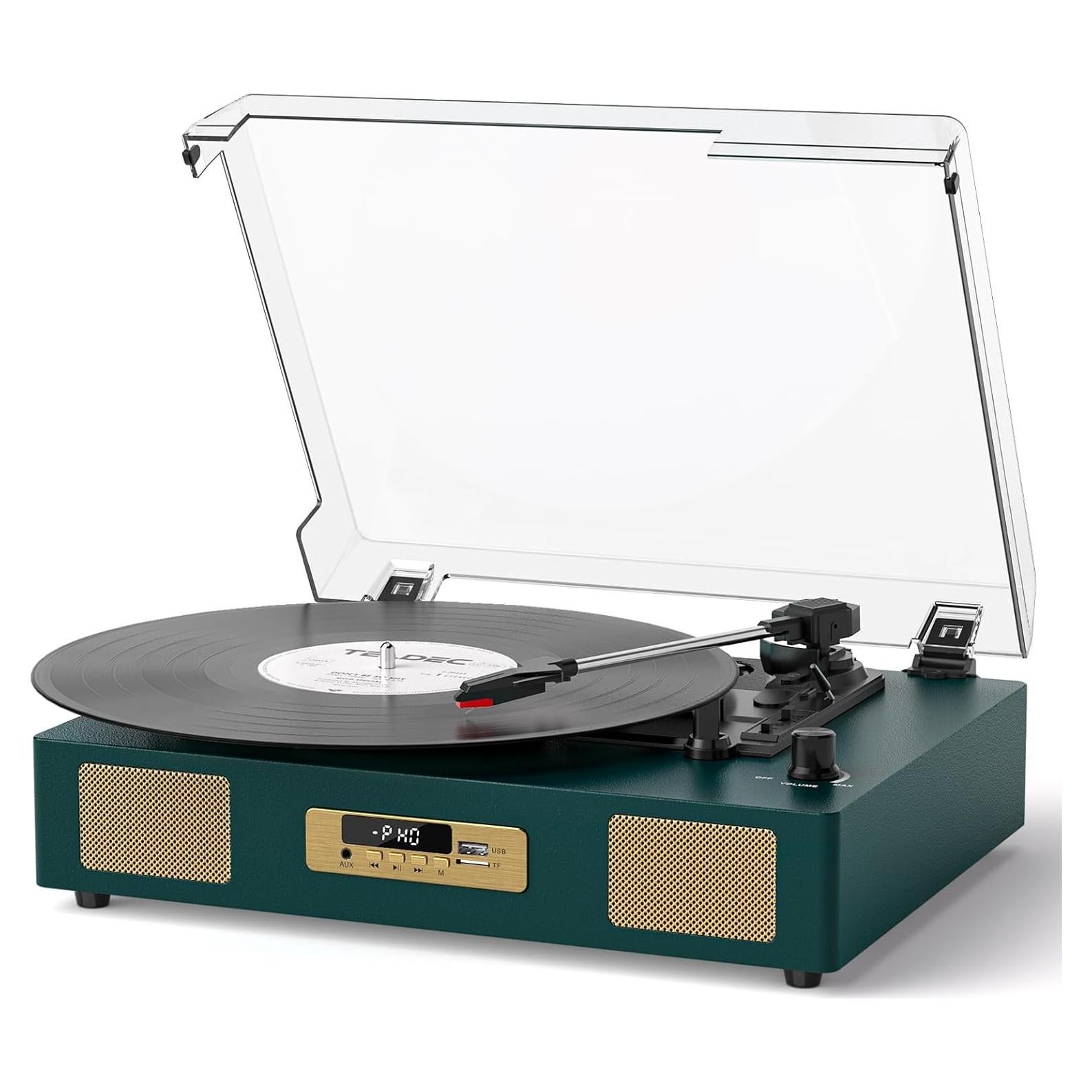 Reproductor de Vinilo Bluetooth DANFI AUDIO TE-2017 Verde Oscuro