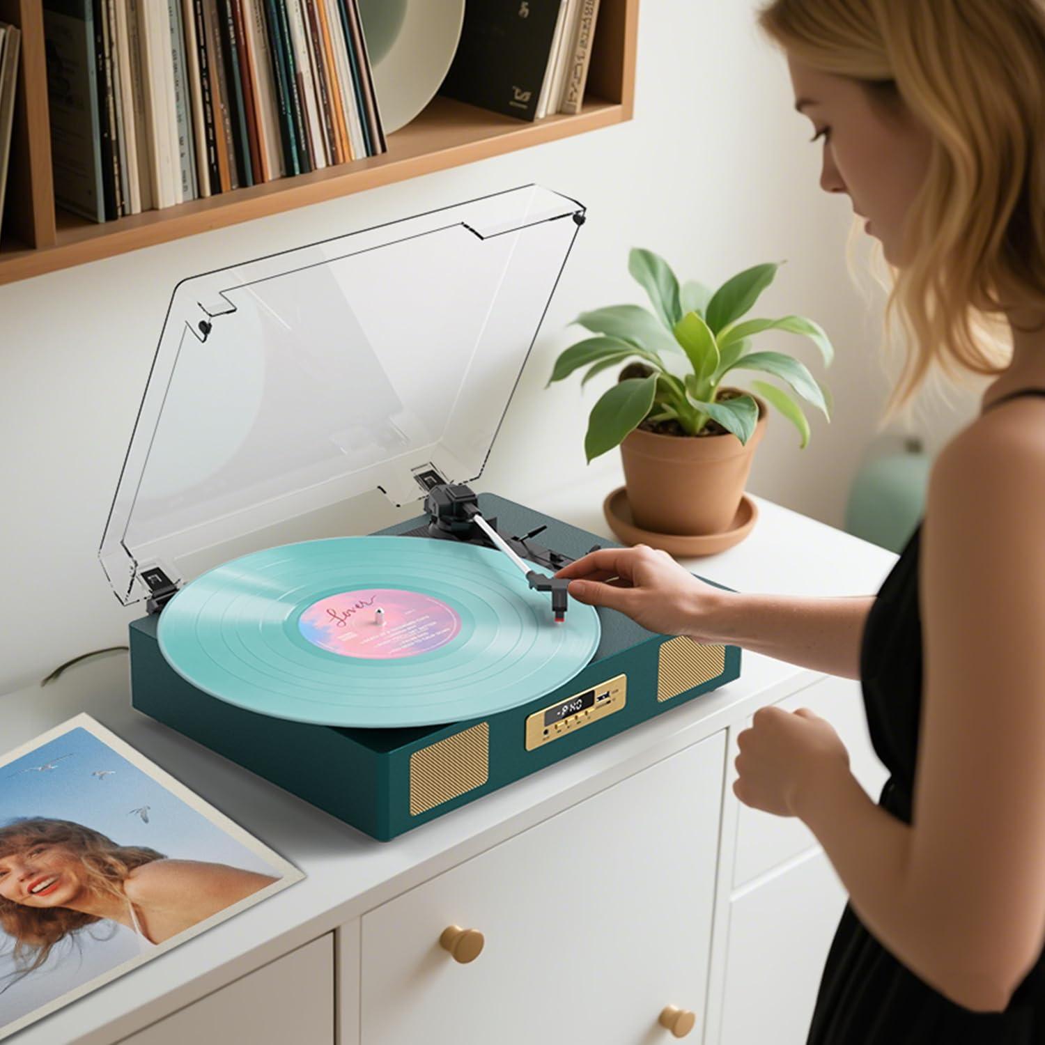 Reproductor de Vinilo Bluetooth DANFI AUDIO TE-2017 Verde Oscuro