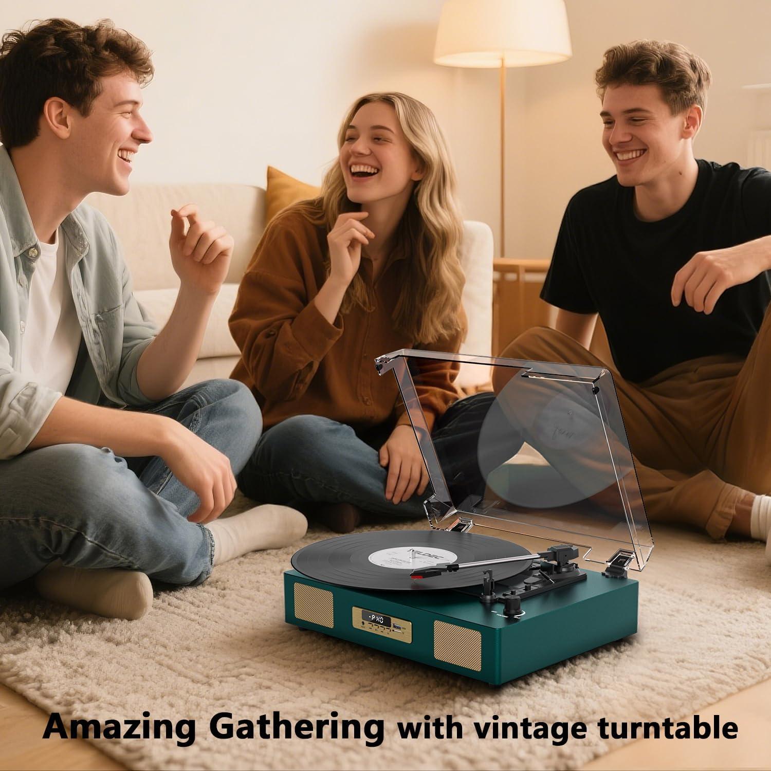 Reproductor de Vinilo Bluetooth DANFI AUDIO TE-2017 Verde Oscuro