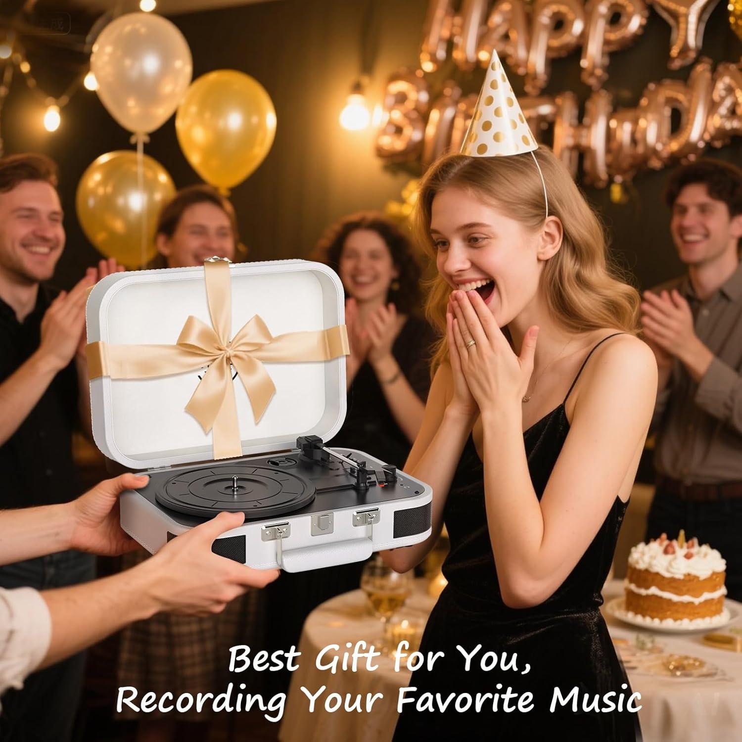 Reproductor de Vinilo Portátil Bluetooth Vinylslink TE-106WT Blanco