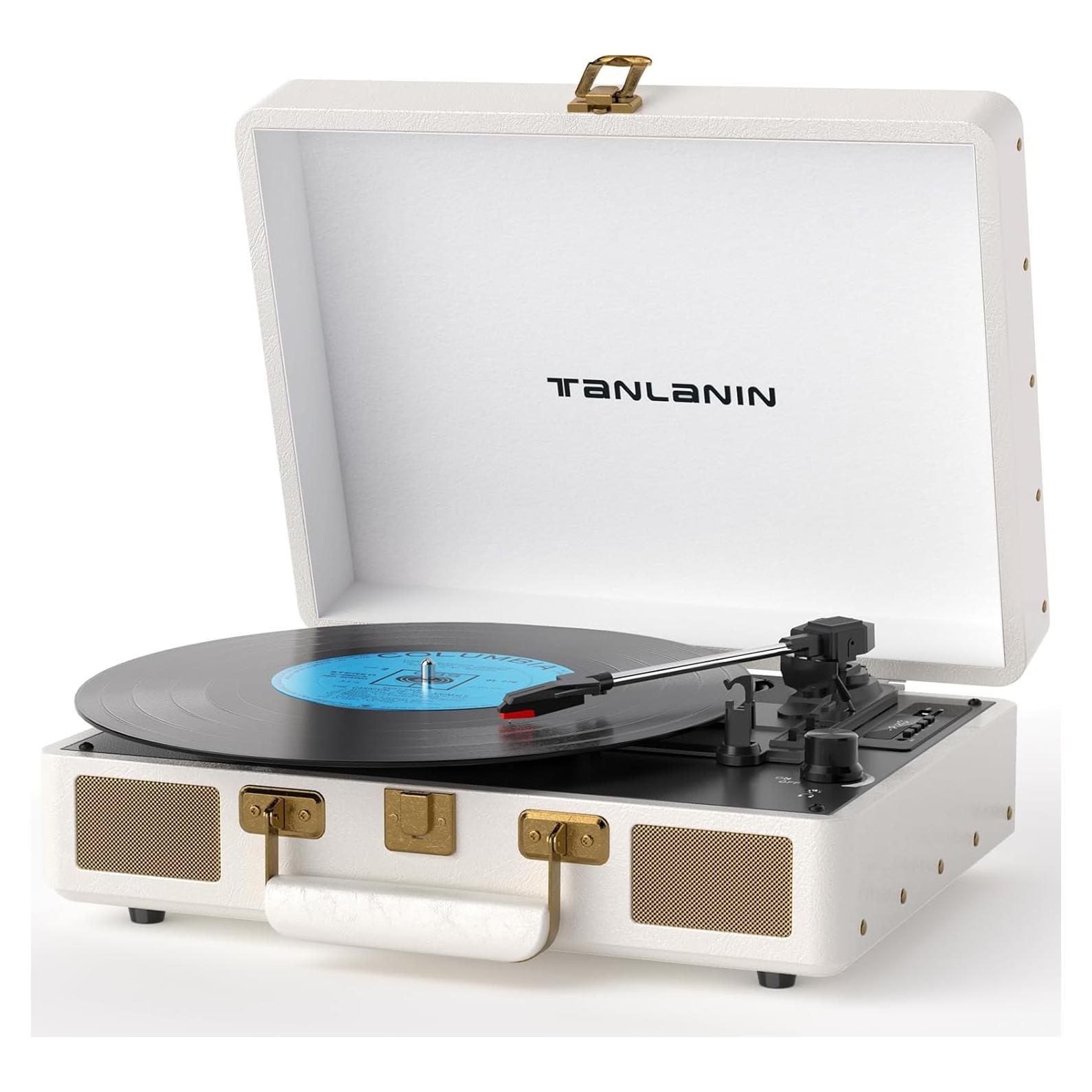 Reproductor de Vinilo Portátil TANLANIN TE-2026 Bluetooth 3 Velocidades