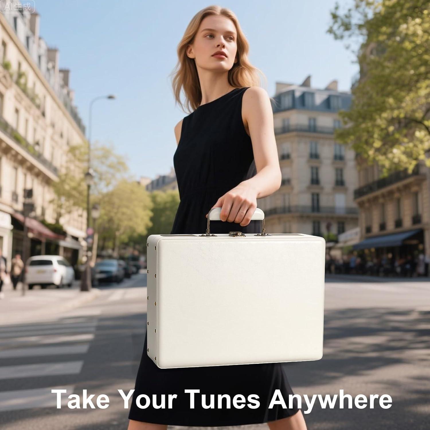 Reproductor de Vinilo Portátil TANLANIN TE-2026 Bluetooth 3 Velocidades